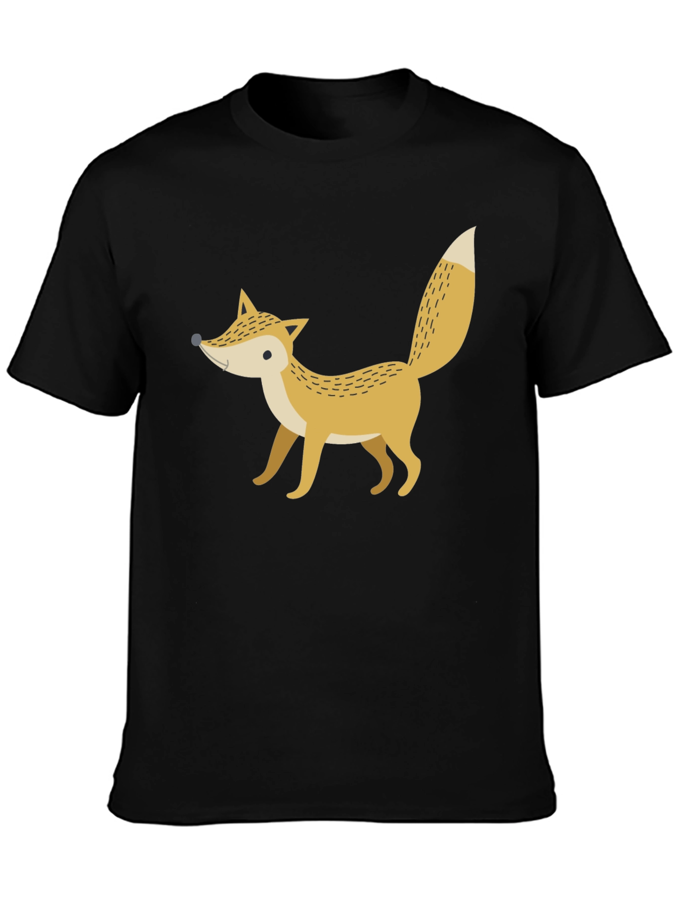 Fox Graphic Print Black T-Shirt