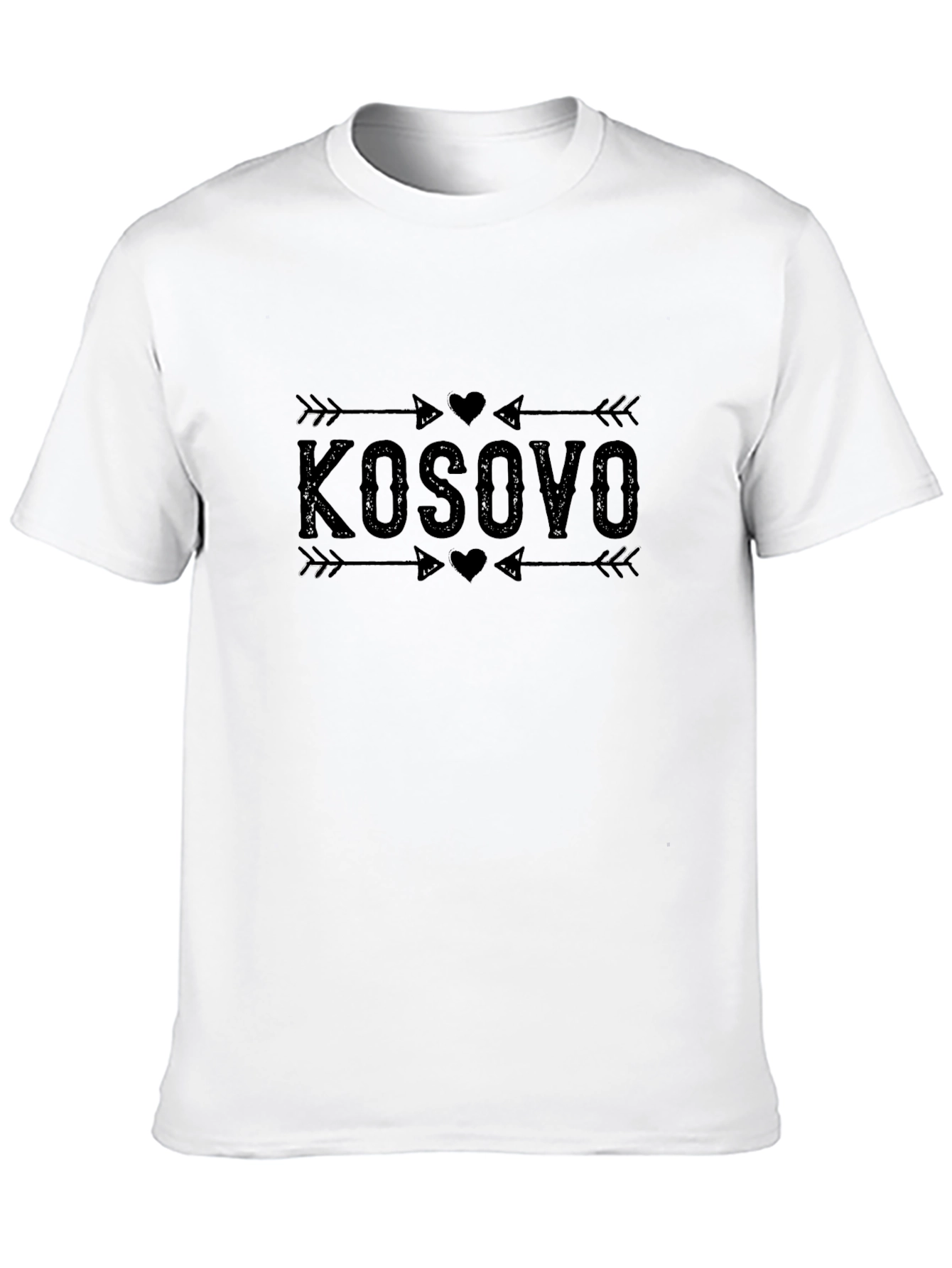 Kosovo Arrow Heart Graphic Tee - Black