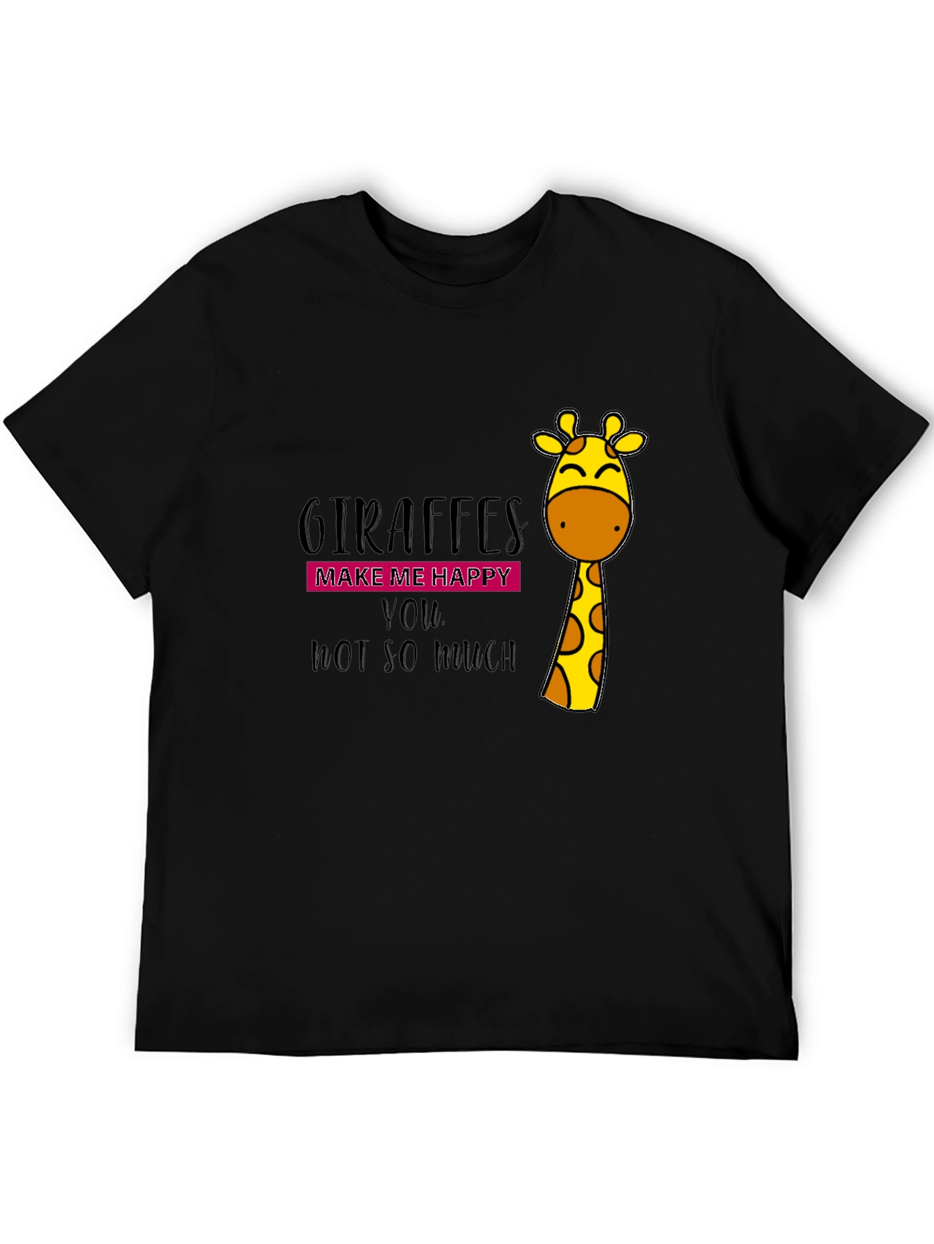 Giraffe Lover Black T-Shirt