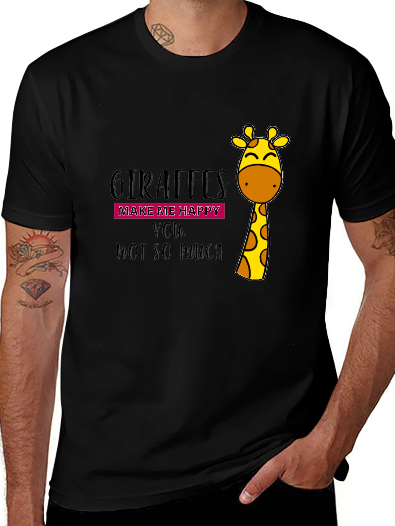 Giraffe Lover Black T-Shirt
