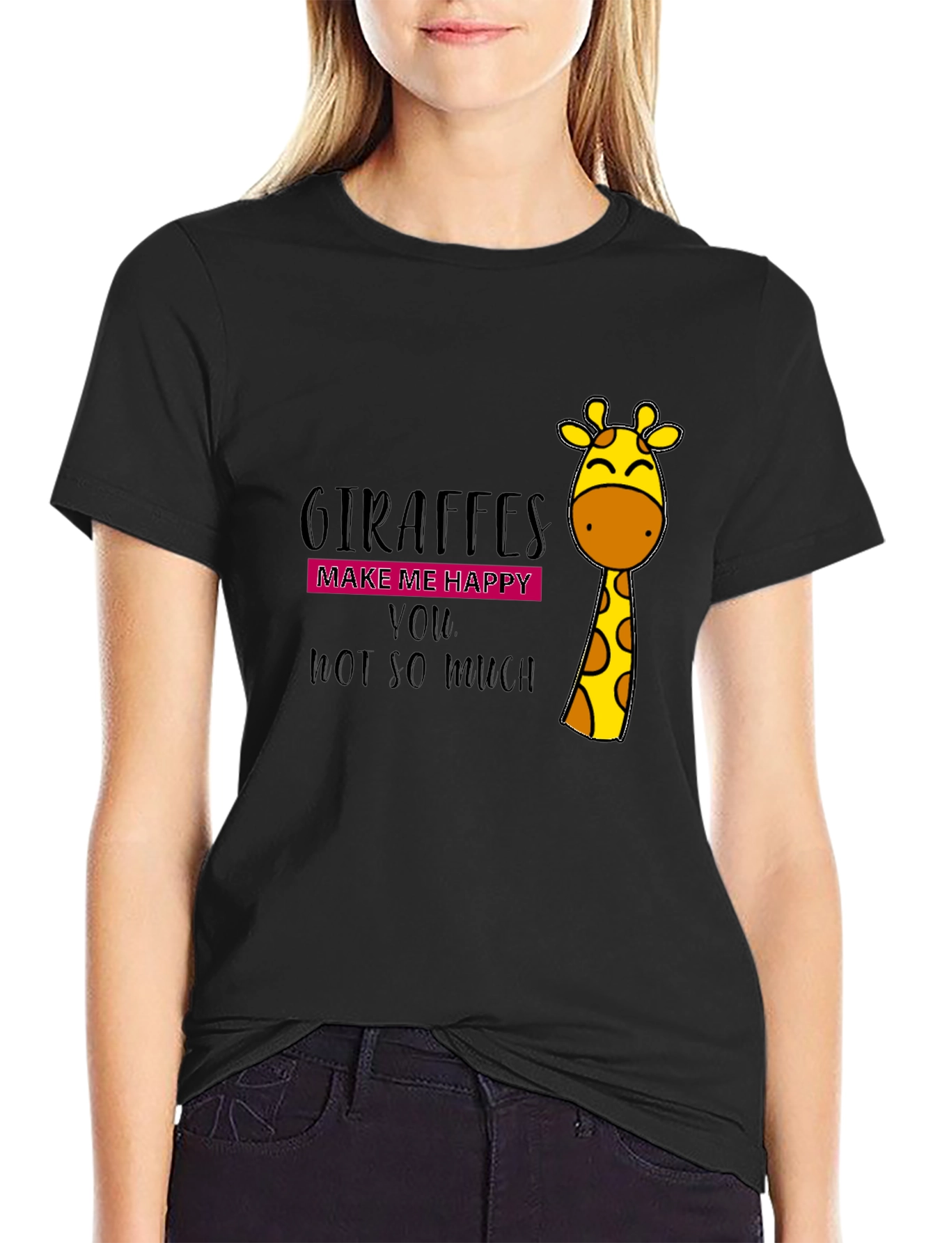 Giraffe Lover Black T-Shirt