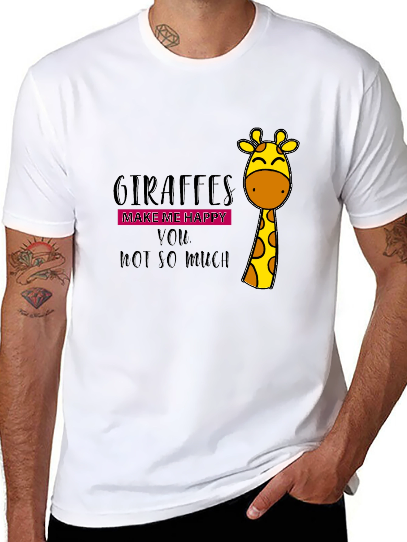 Giraffe Lover Black T-Shirt