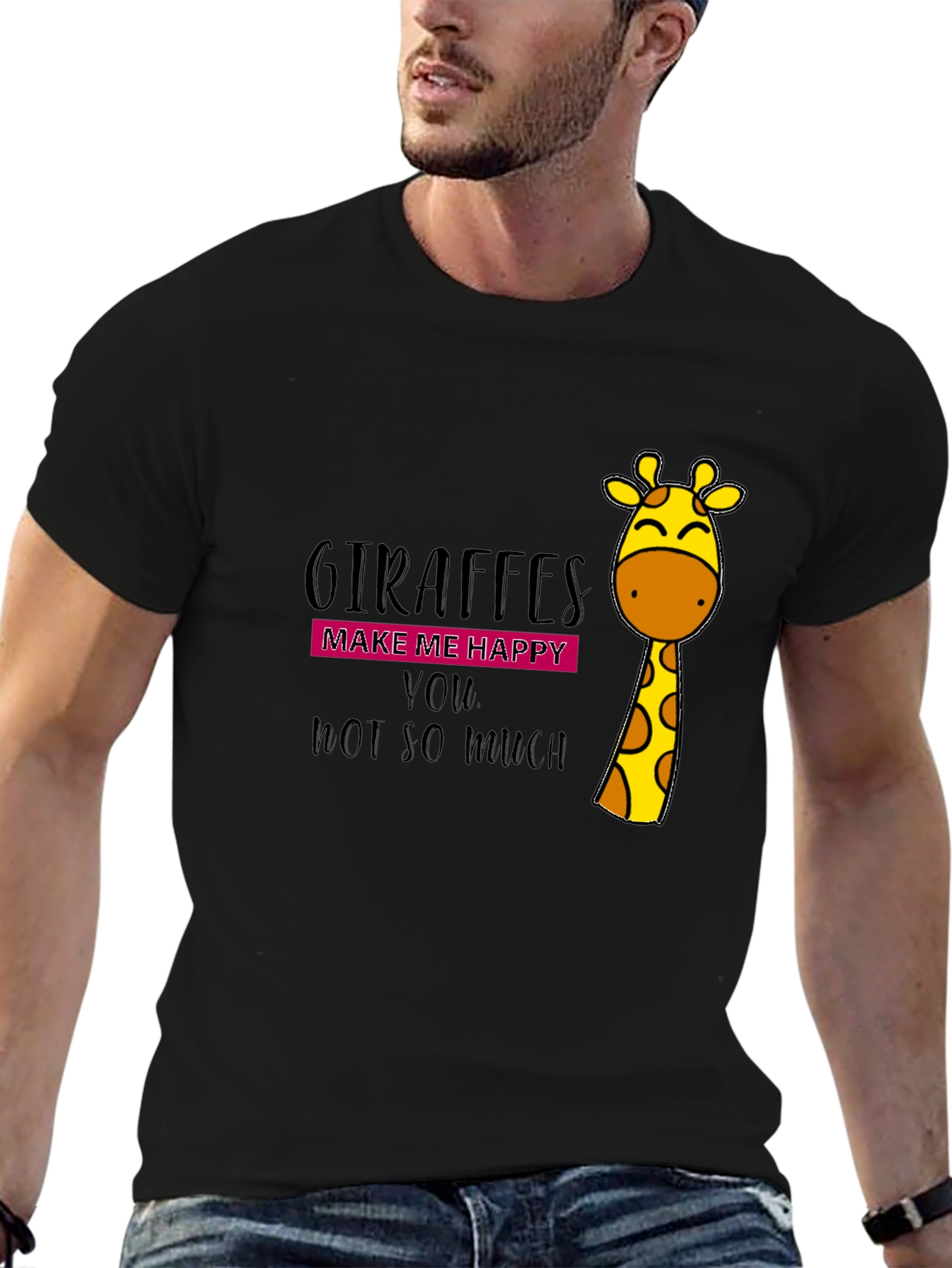 Giraffe Lover Black T-Shirt