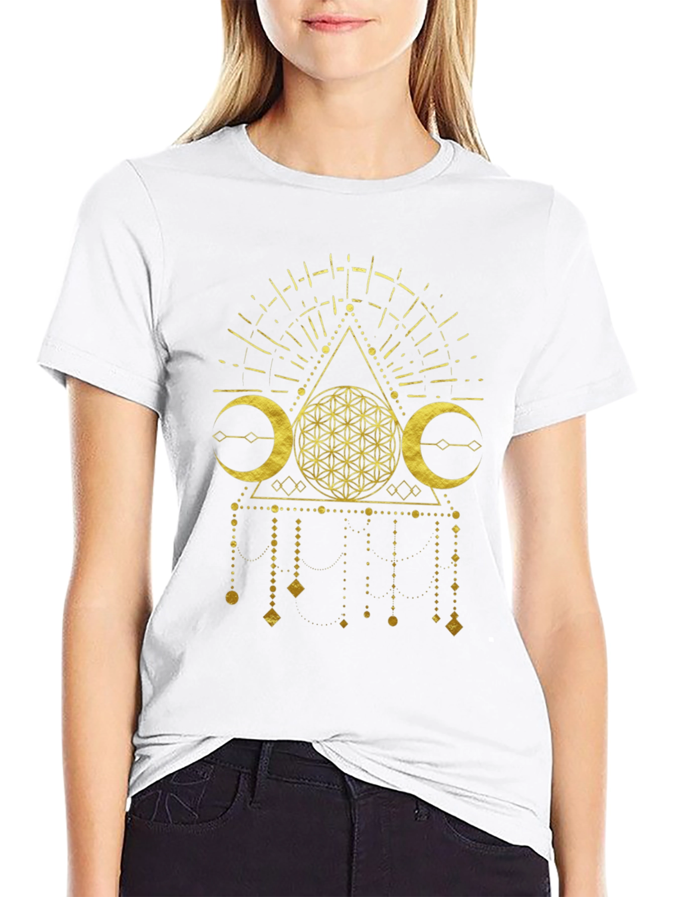 Mystic Gold Graphic Tee - Modern Occult Design