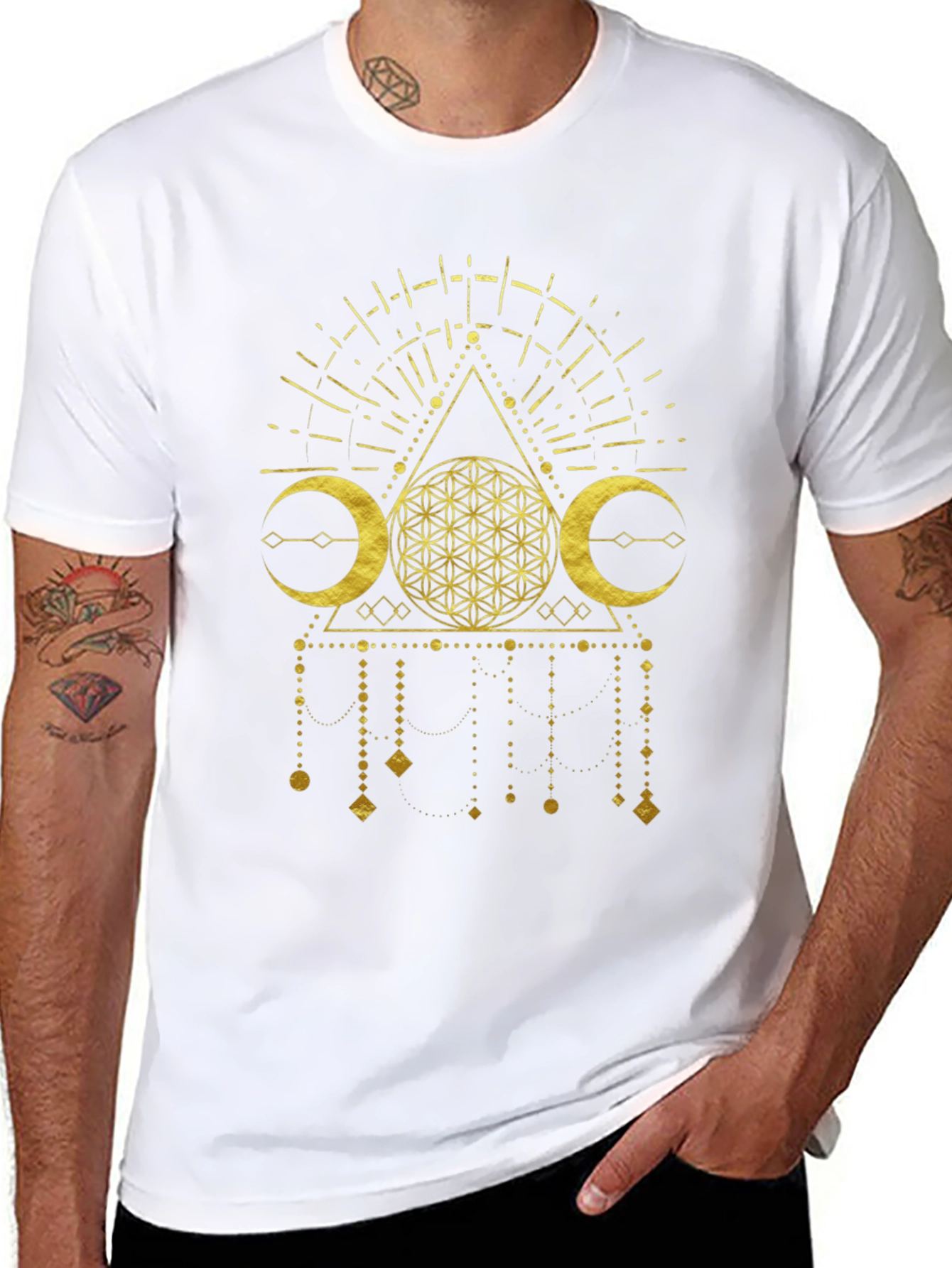 Mystic Gold Graphic Tee - Modern Occult Design