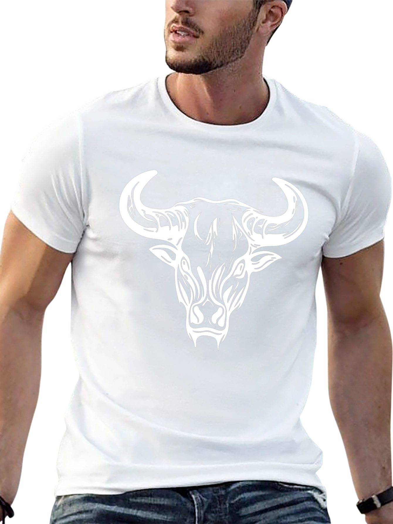 Bull Head Graphic Tee - Bold Black T-Shirt