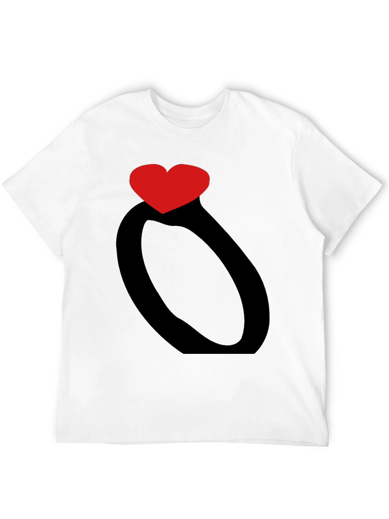 Heart Ring Graphic Black T-Shirt