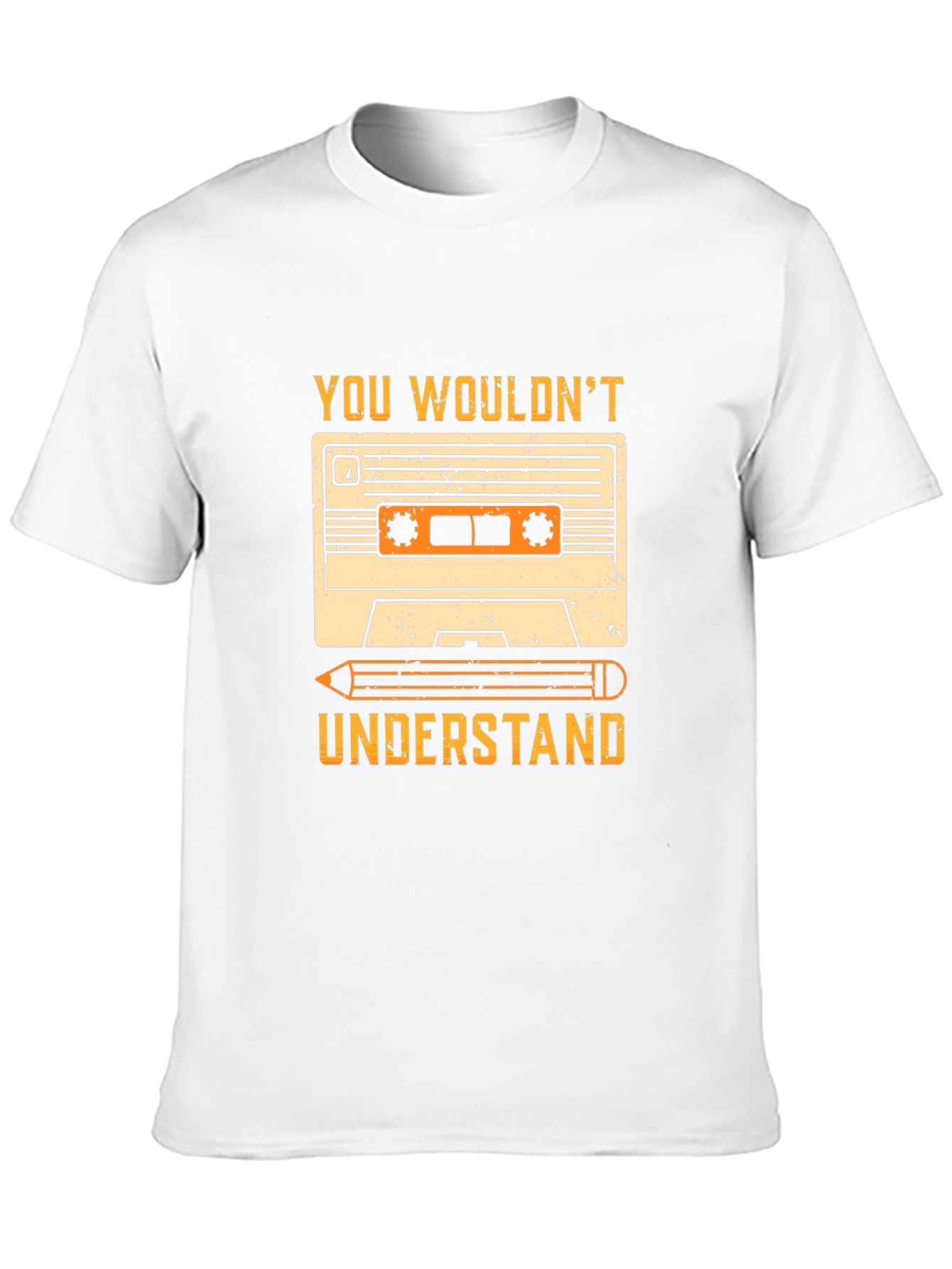 Retro Cassette Tape & Pencil Graphic T-Shirt