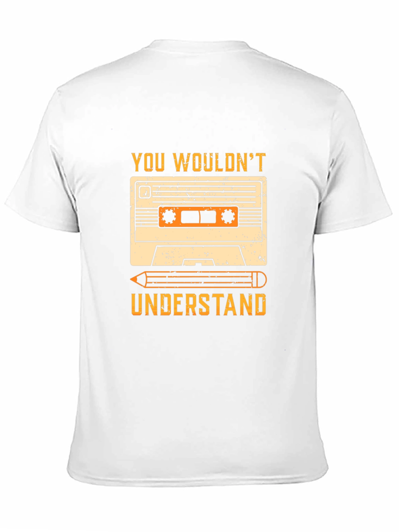 Retro Cassette Tape & Pencil Graphic T-Shirt