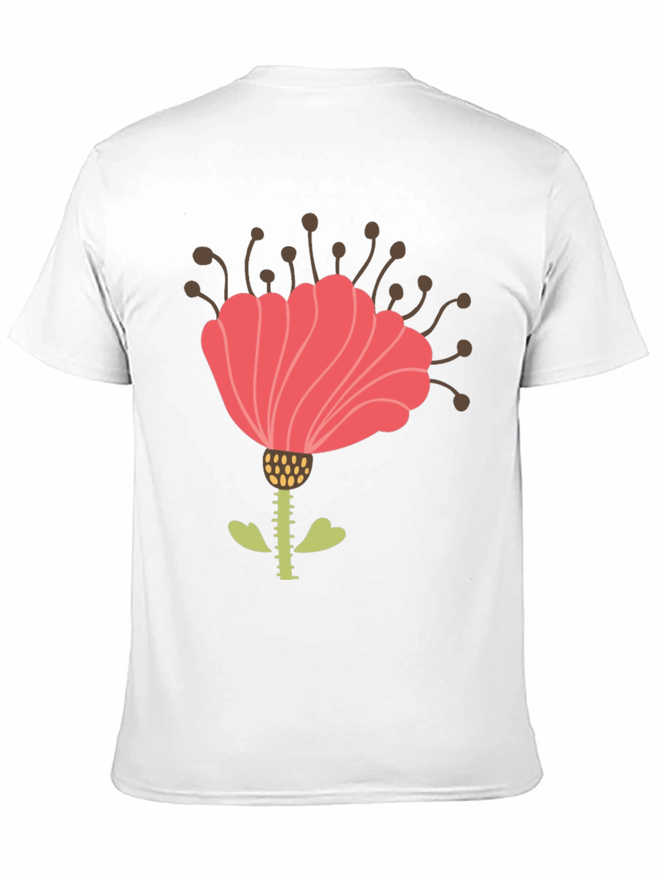 Floral Graphic Print Mens Black T-Shirt