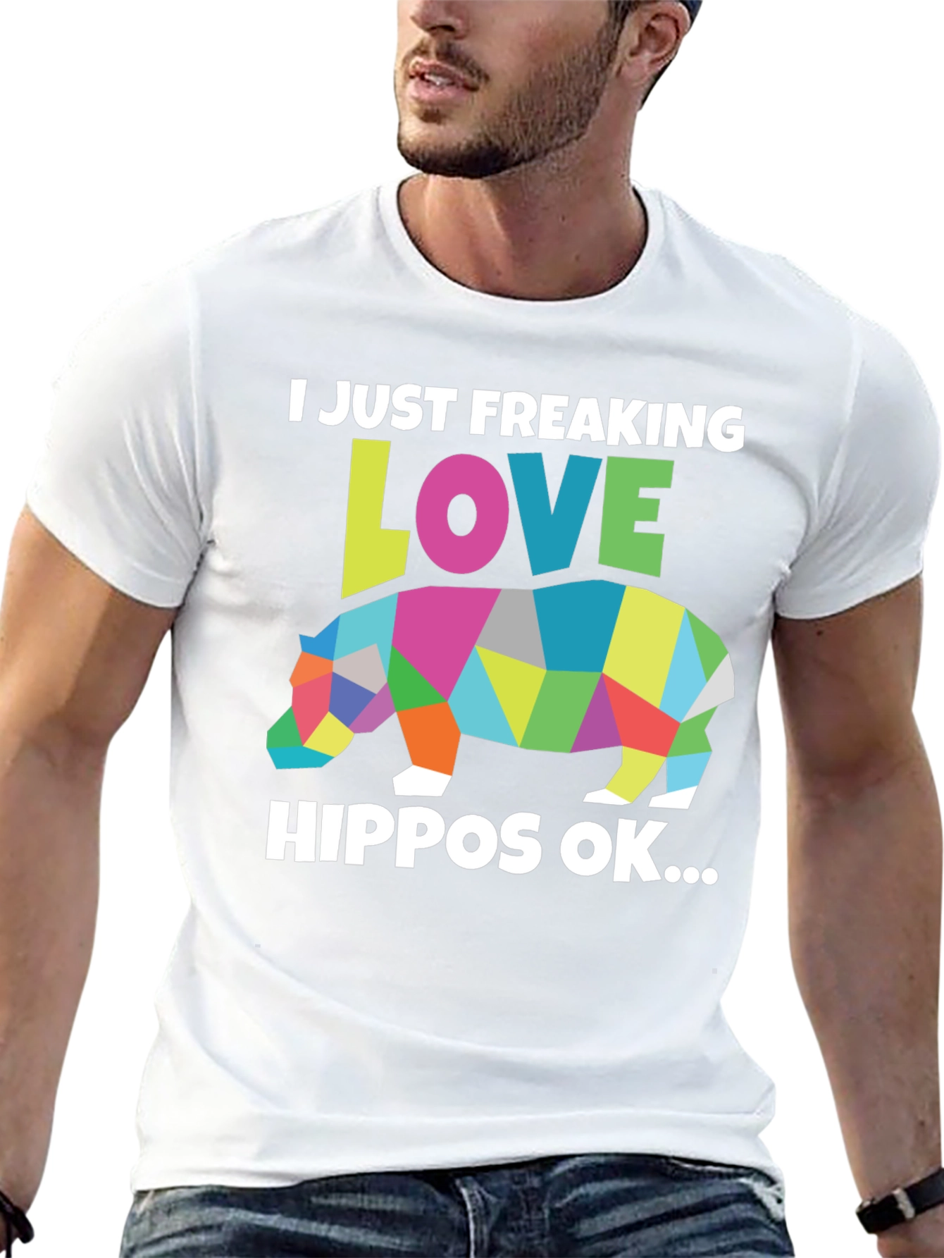I Love Hippos Black T-Shirt