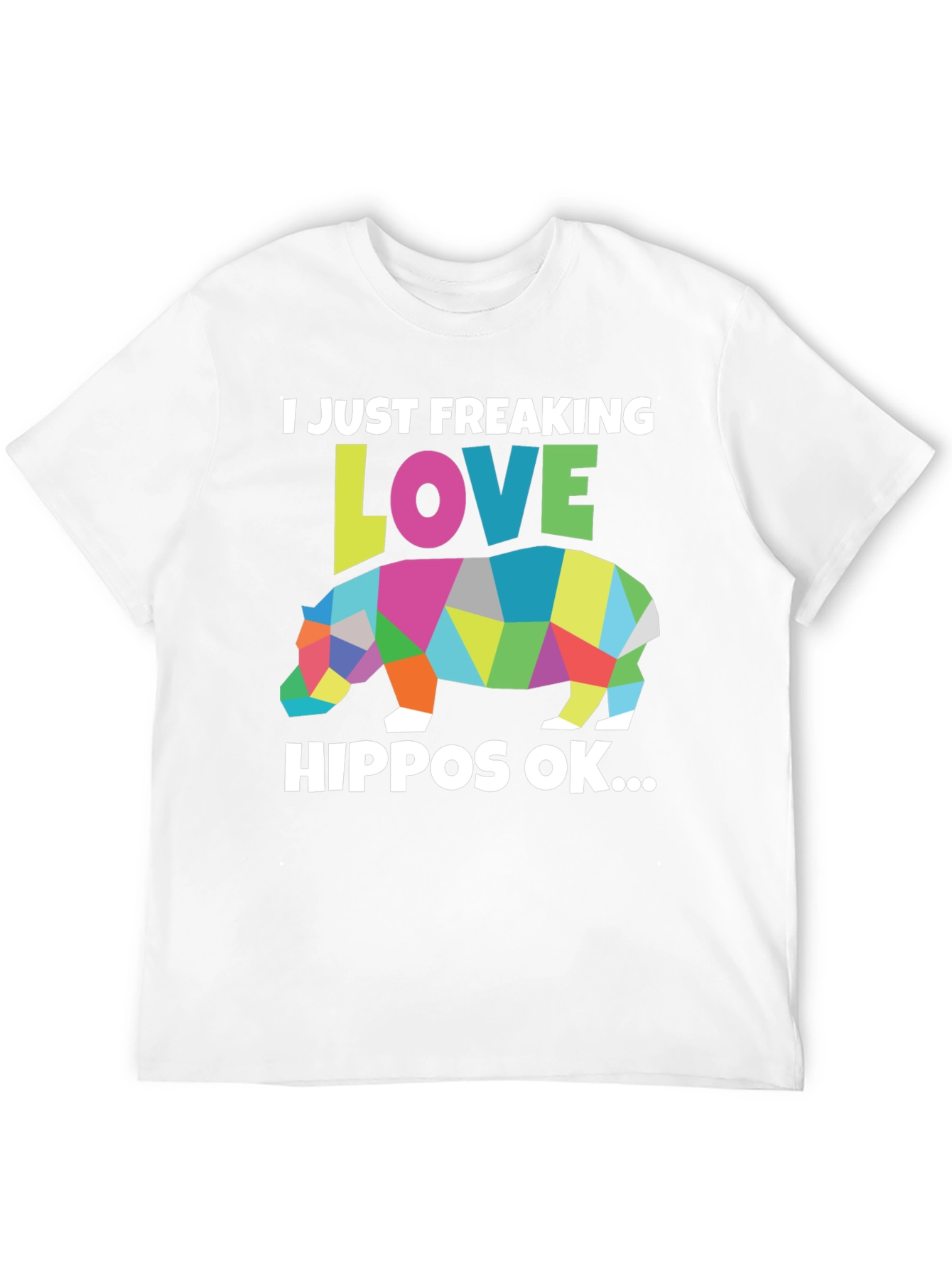 I Love Hippos Black T-Shirt