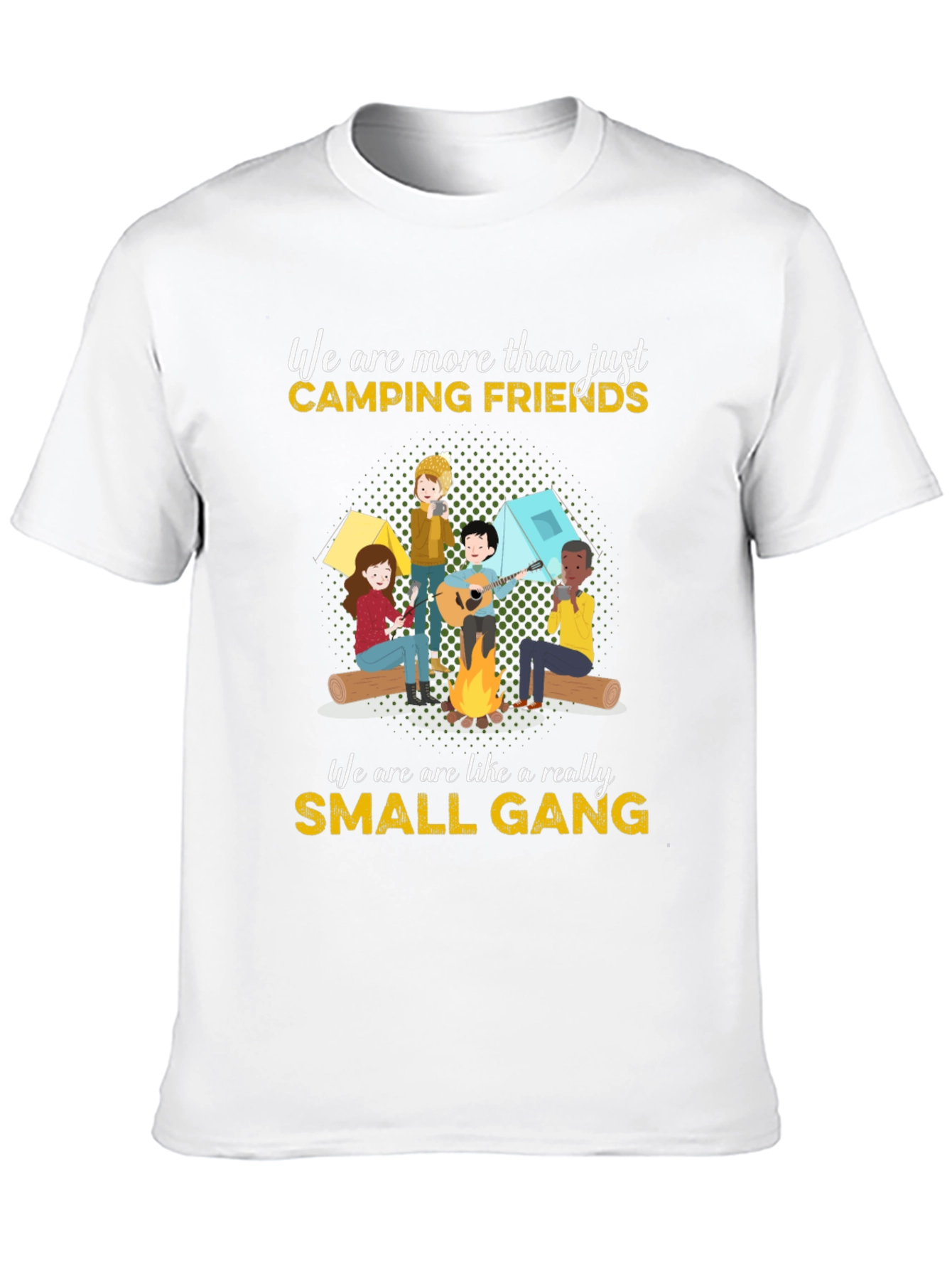 Camping Friends Small Gang Graphic T-Shirt