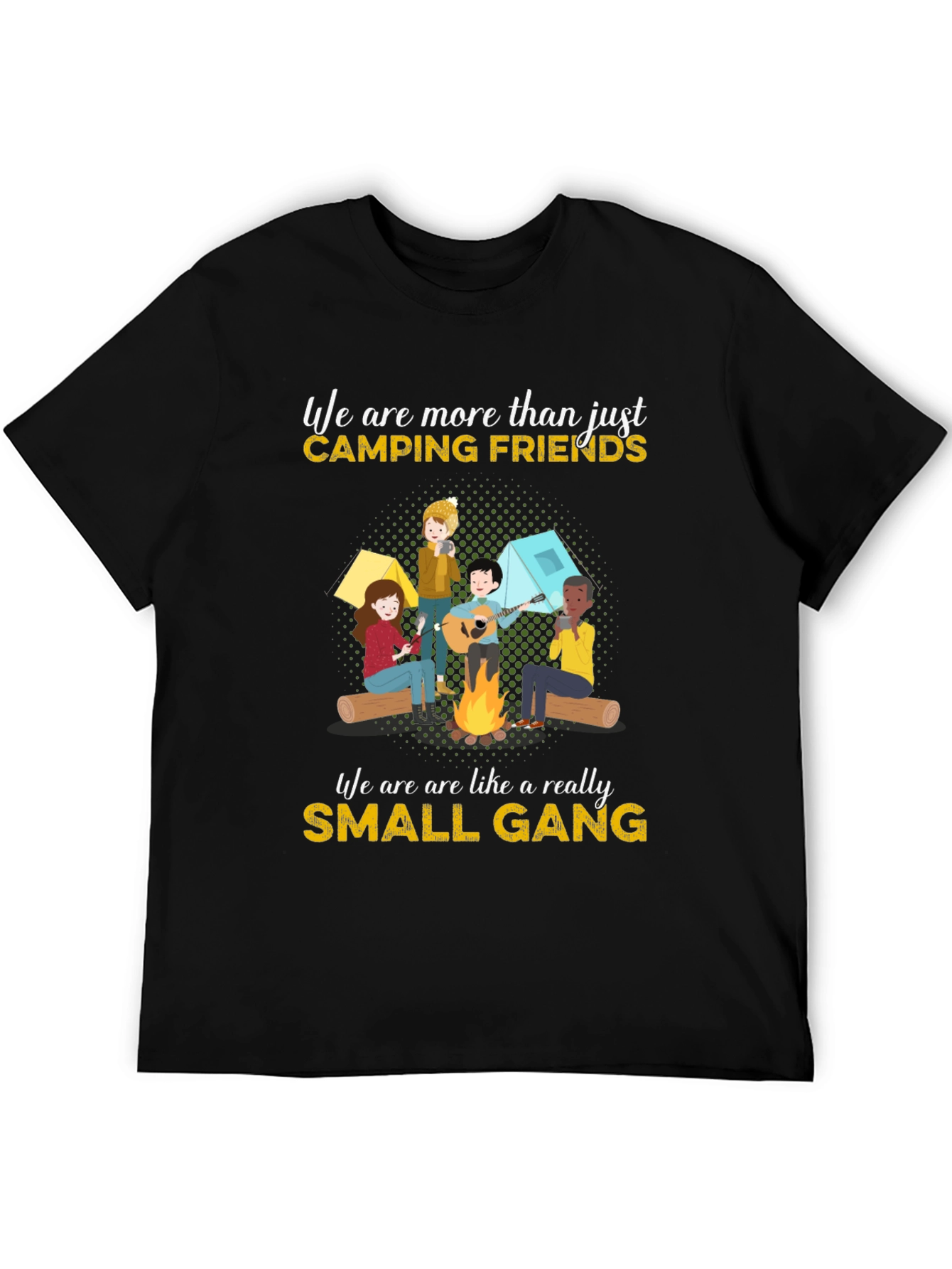 Camping Friends Small Gang Graphic T-Shirt