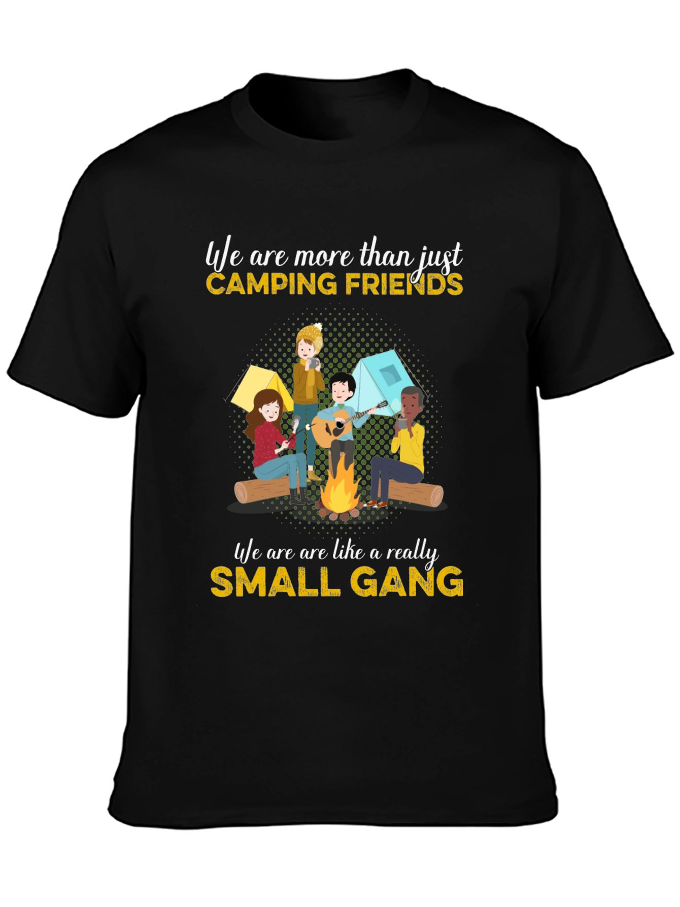 Camping Friends Small Gang Graphic T-Shirt