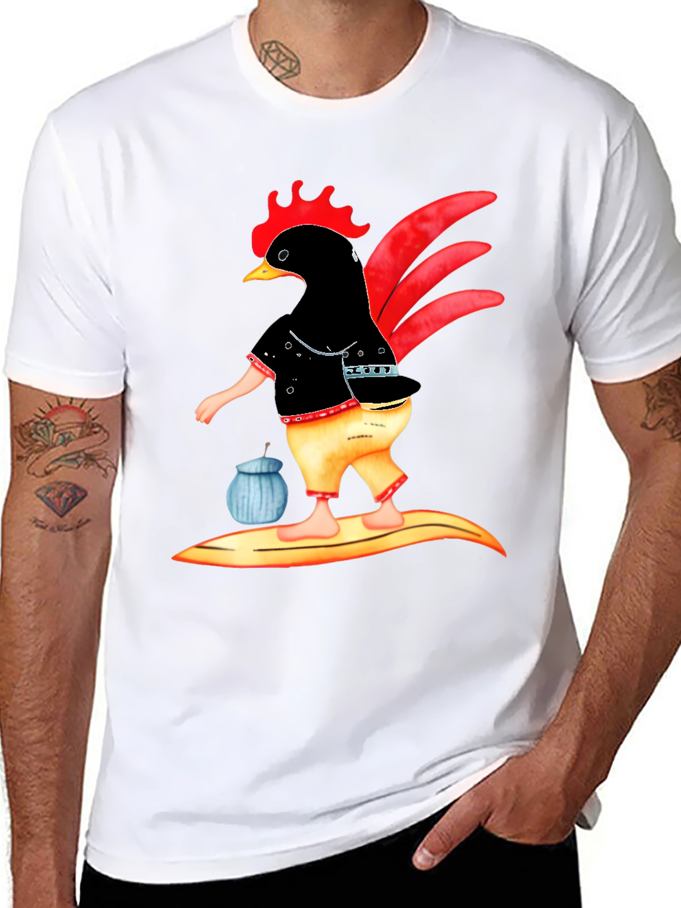 Cool Chicken Surfer T-Shirt