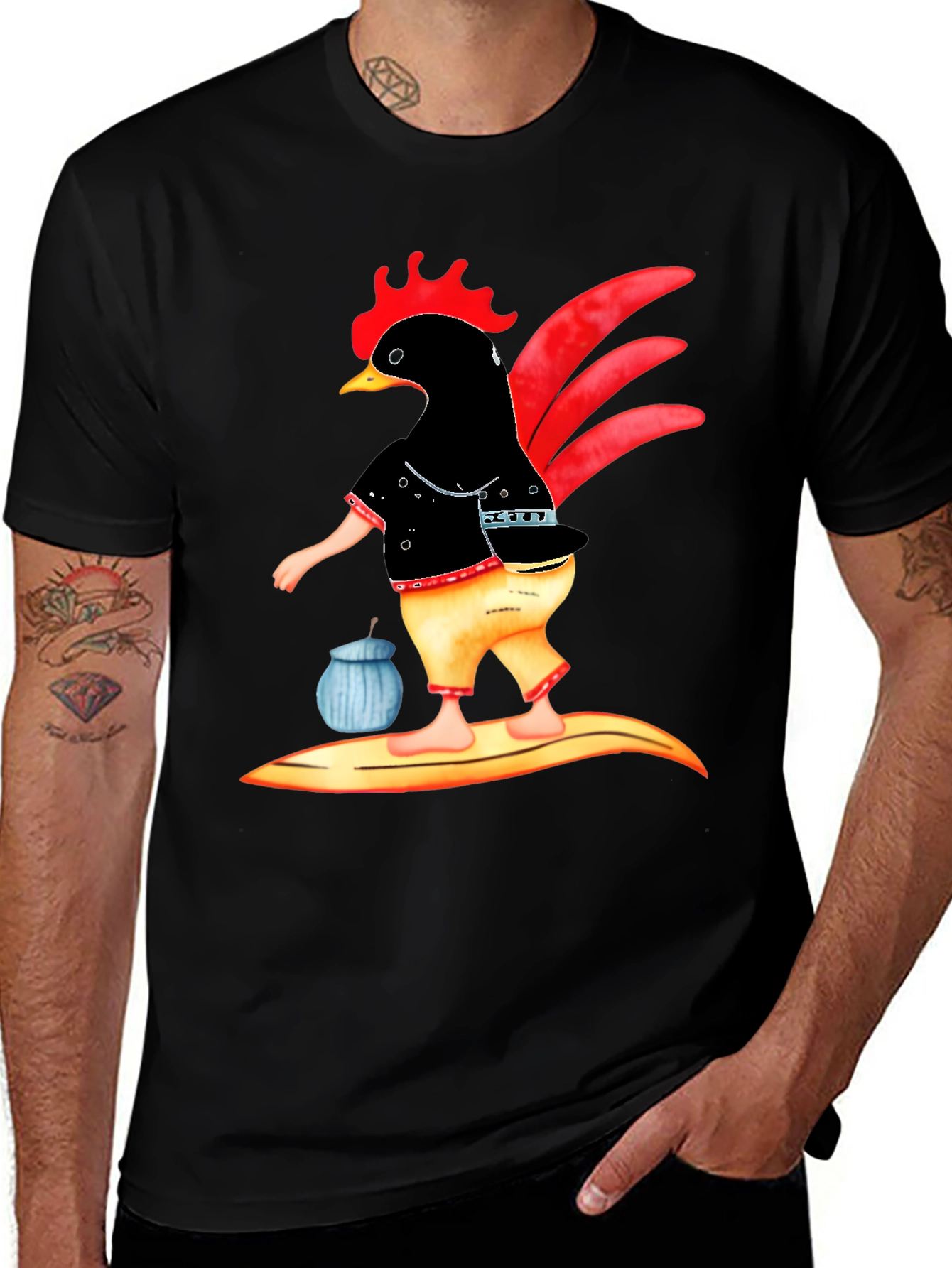 Cool Chicken Surfer T-Shirt