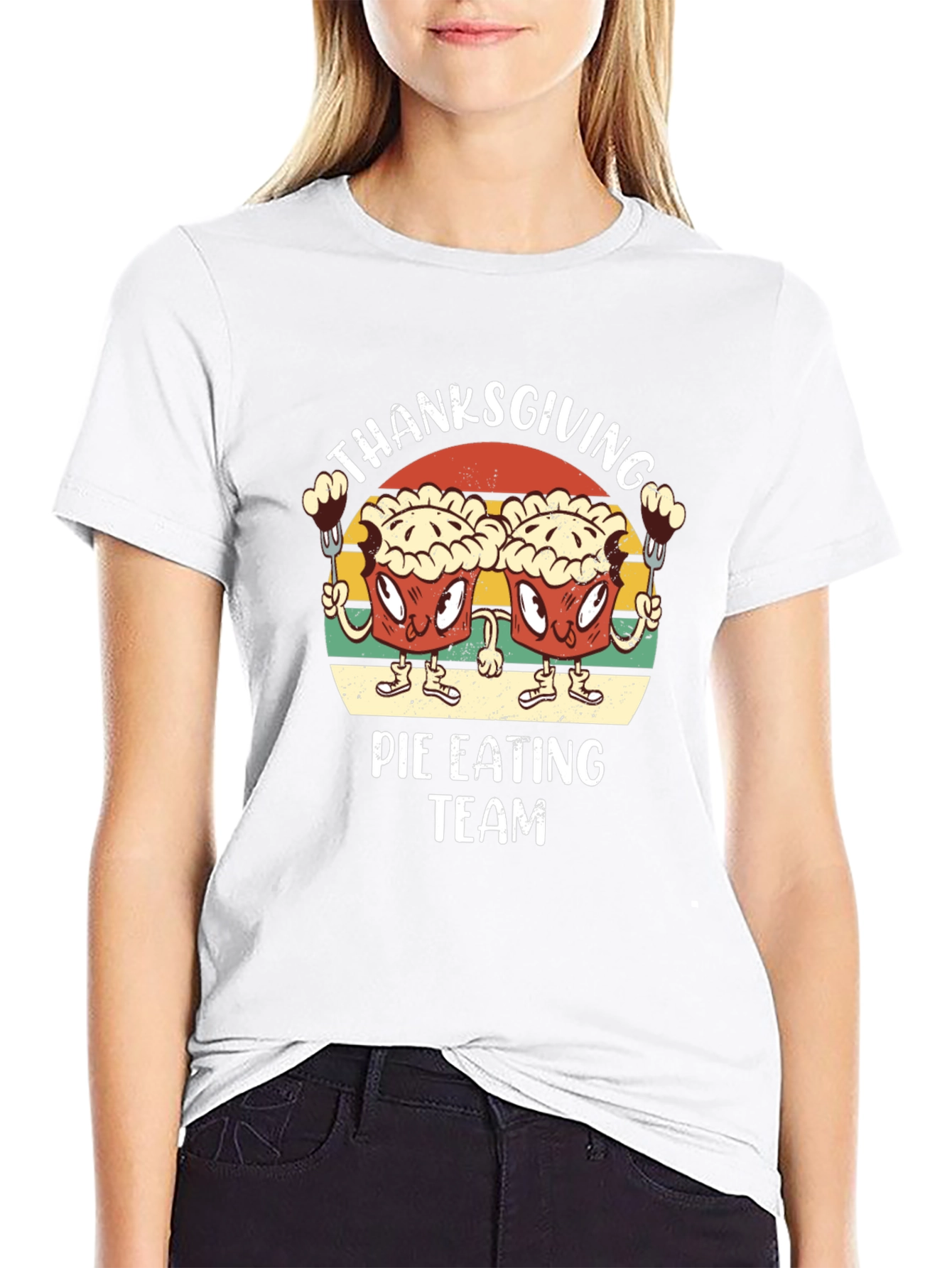 Thanksgiving Pie Eating Team Graphic T-Shirt