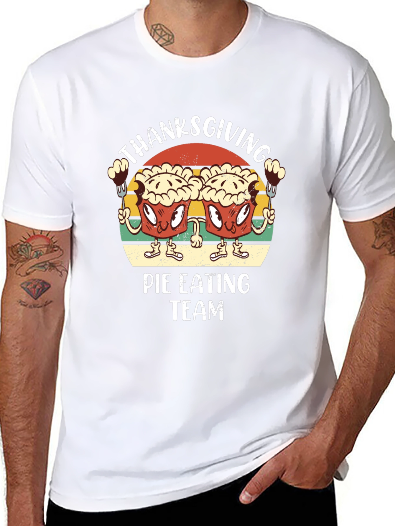Thanksgiving Pie Eating Team Graphic T-Shirt