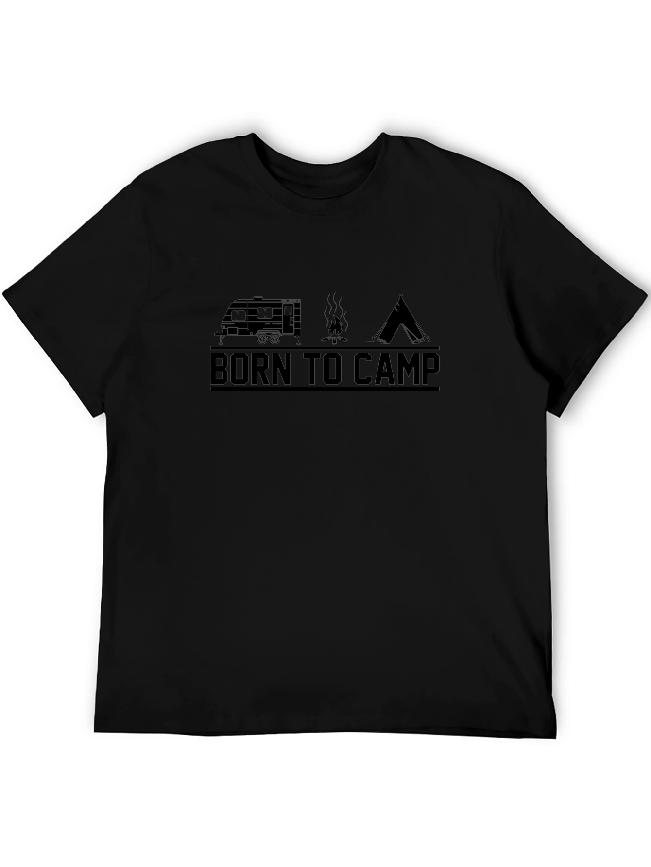 Born to Camp Black Graphic T-Shirt