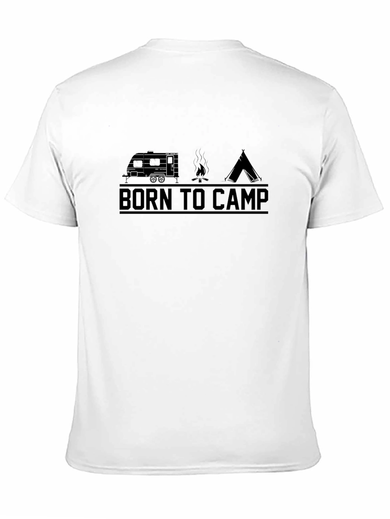 Born to Camp Black Graphic T-Shirt
