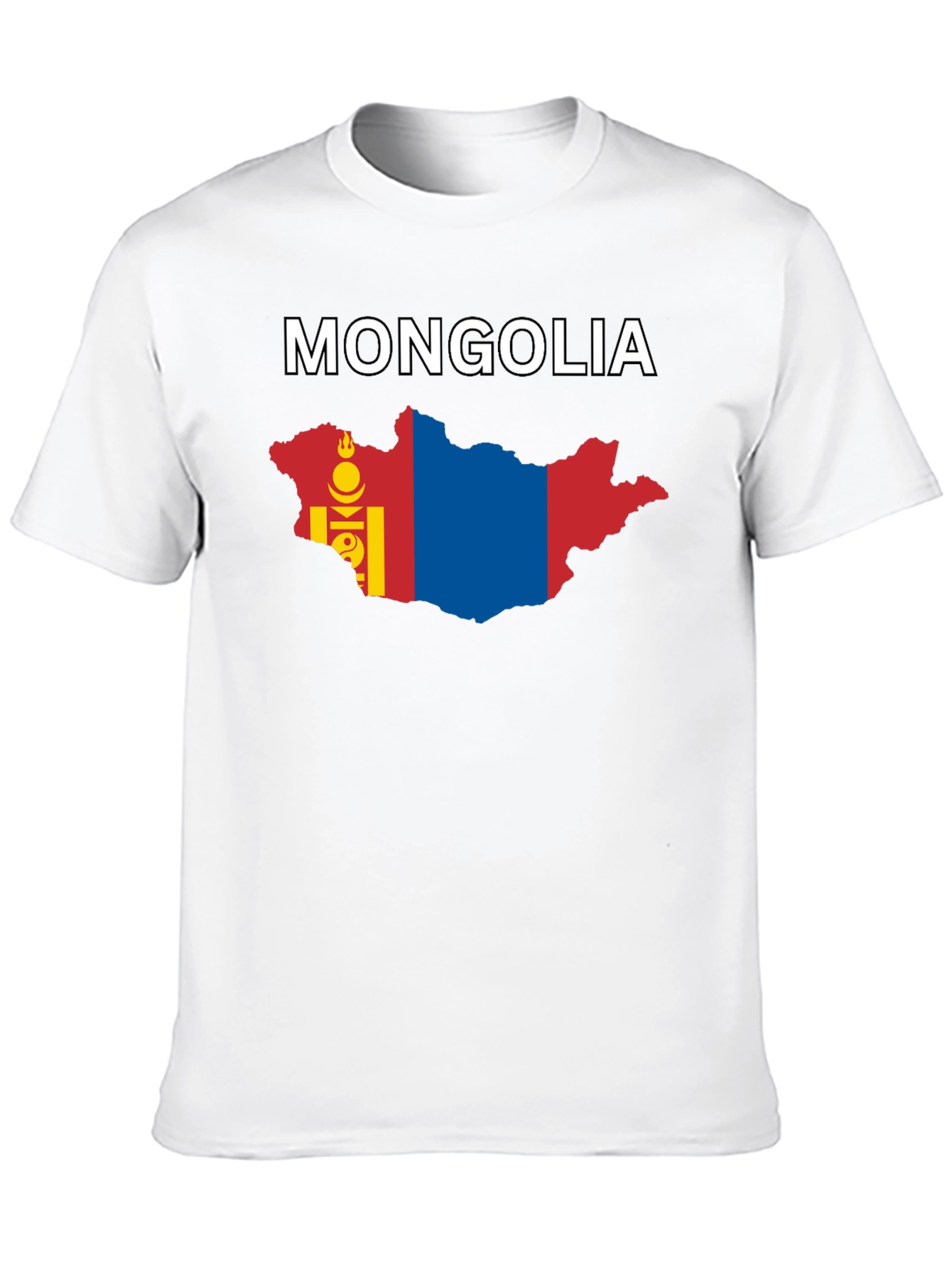 Mongolia Flag Map Graphic T-Shirt