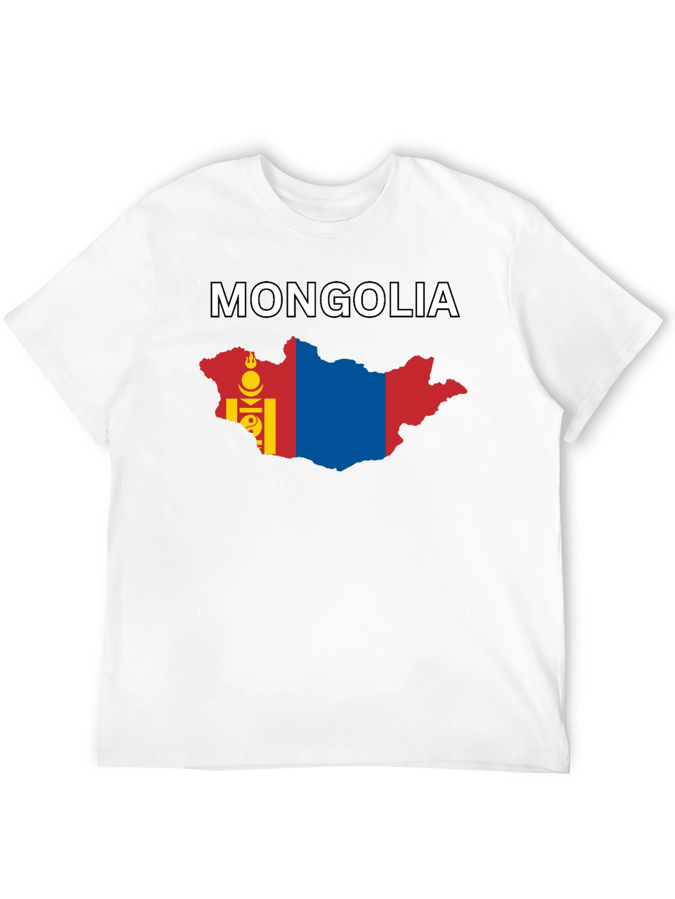 Mongolia Flag Map Graphic T-Shirt