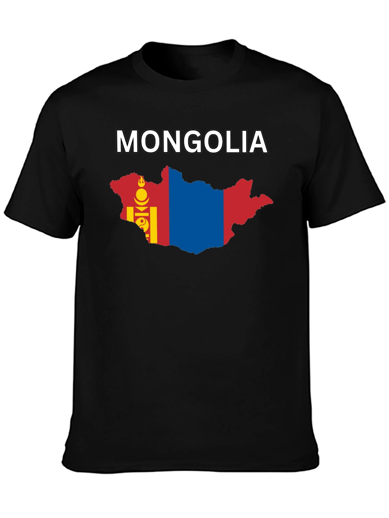 Mongolia Flag Map Graphic T-Shirt