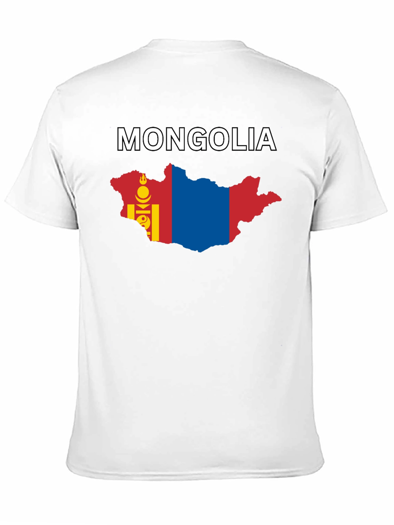 Mongolia Flag Map Graphic T-Shirt
