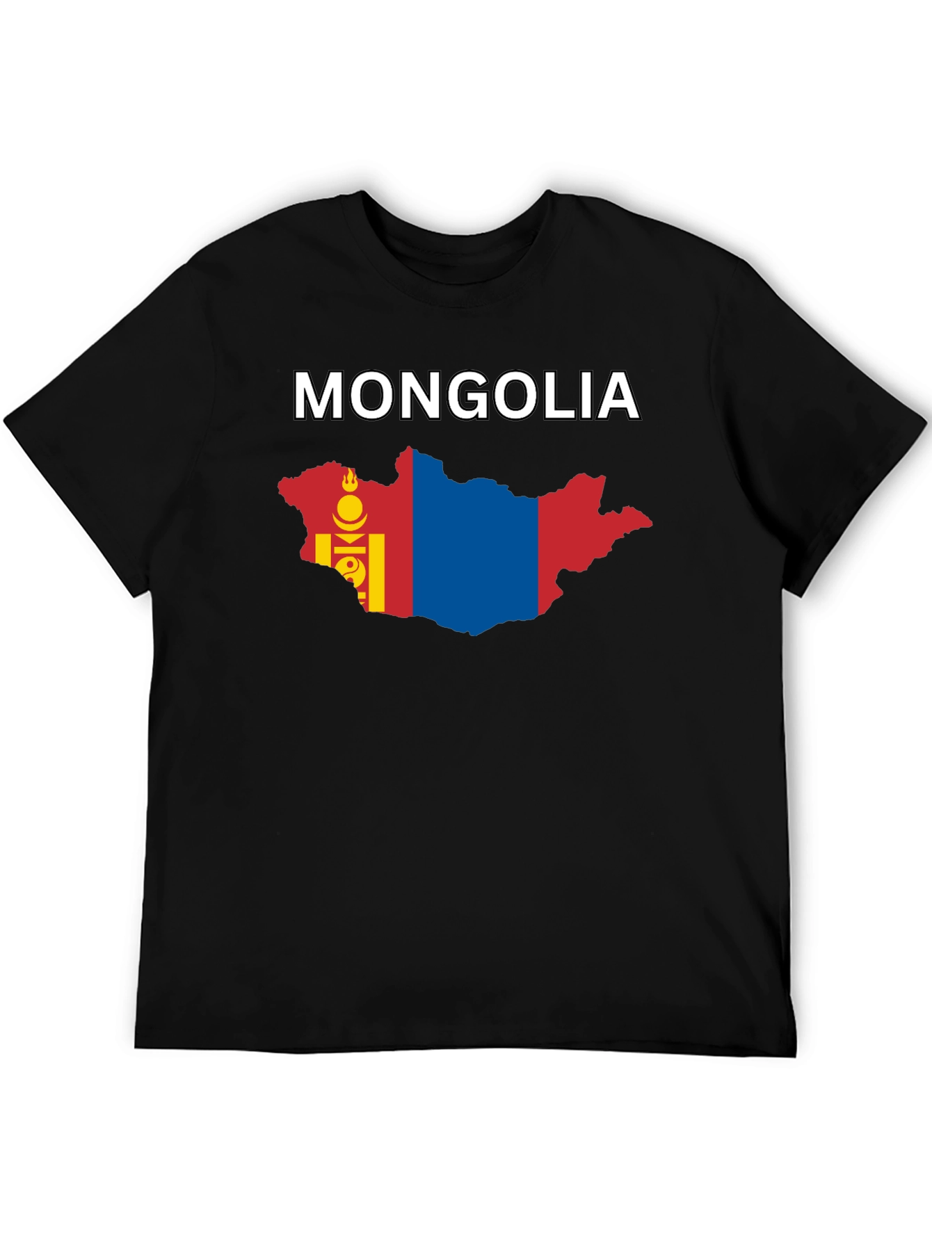 Mongolia Flag Map Graphic T-Shirt