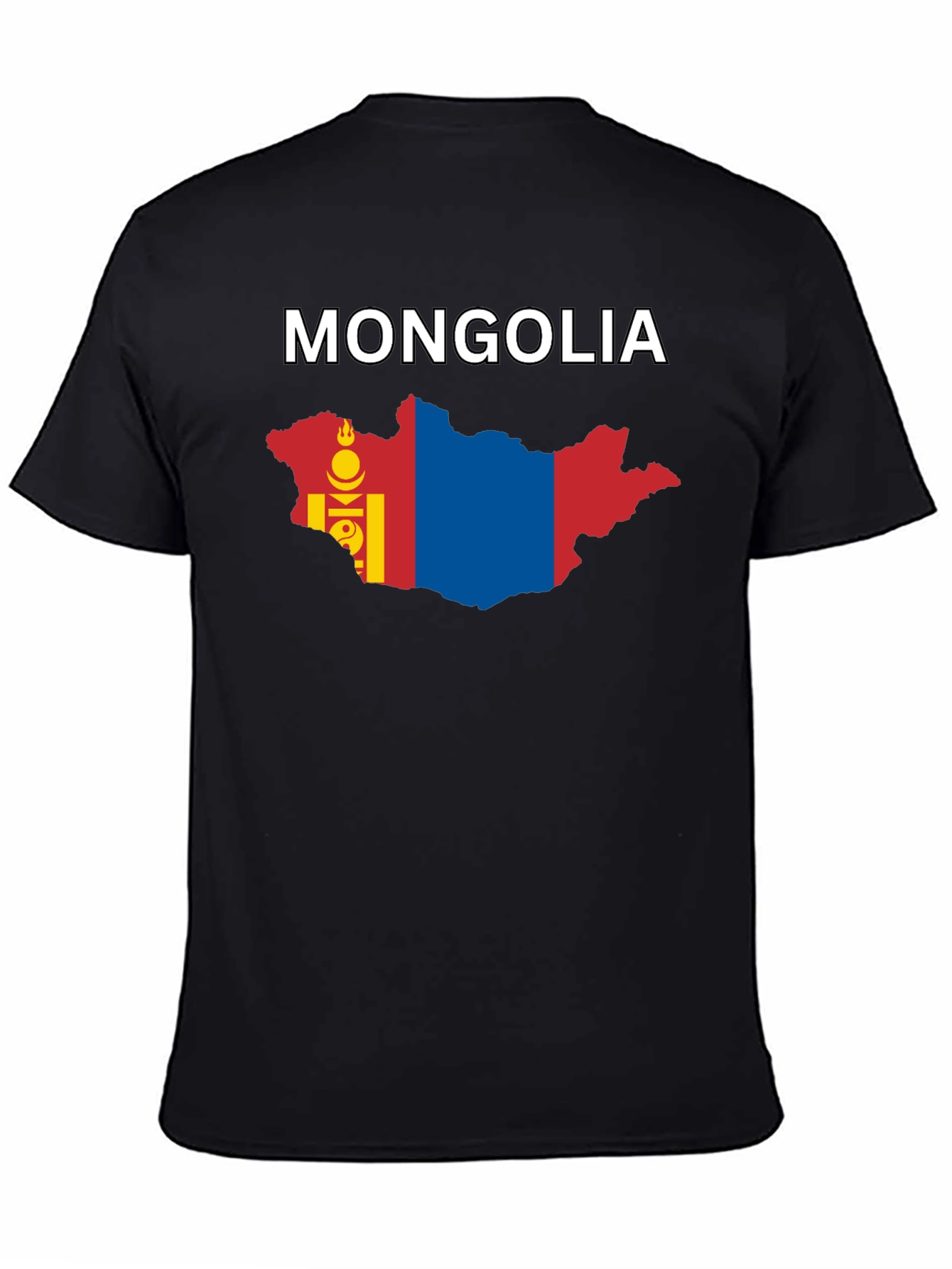 Mongolia Flag Map Graphic T-Shirt