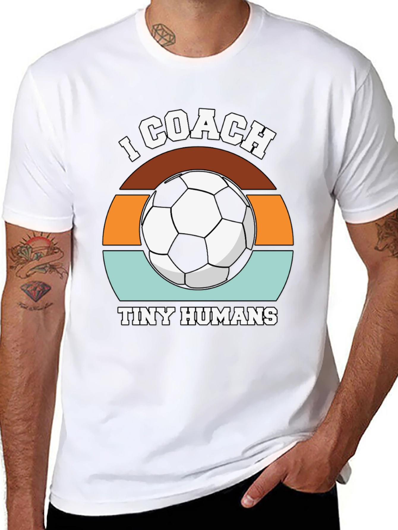 I Coach Tiny Humans Soccer Graphic Tee