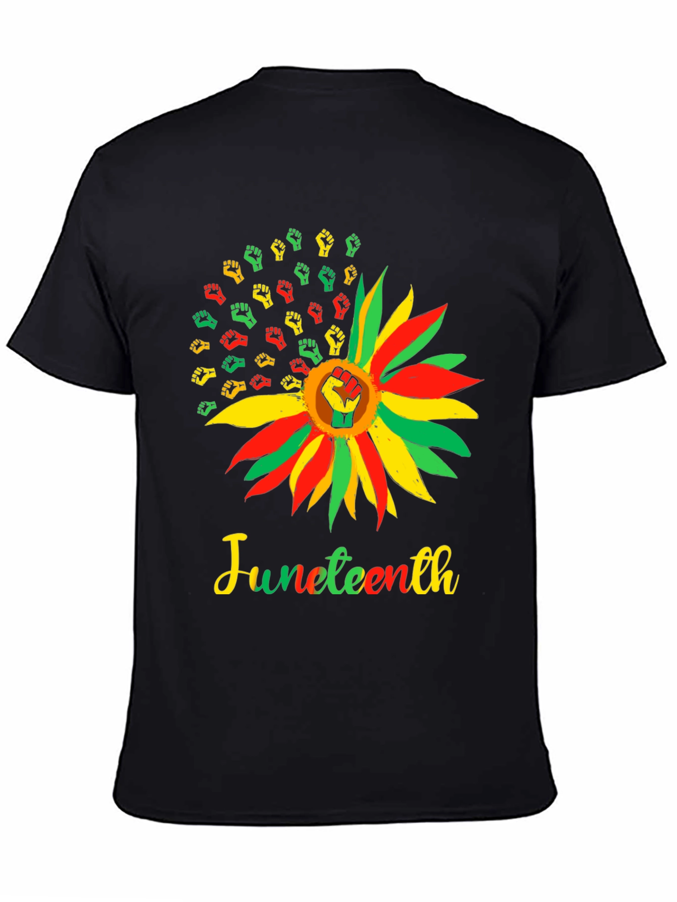 Juneteenth Fist Sunflower Graphic T-Shirt