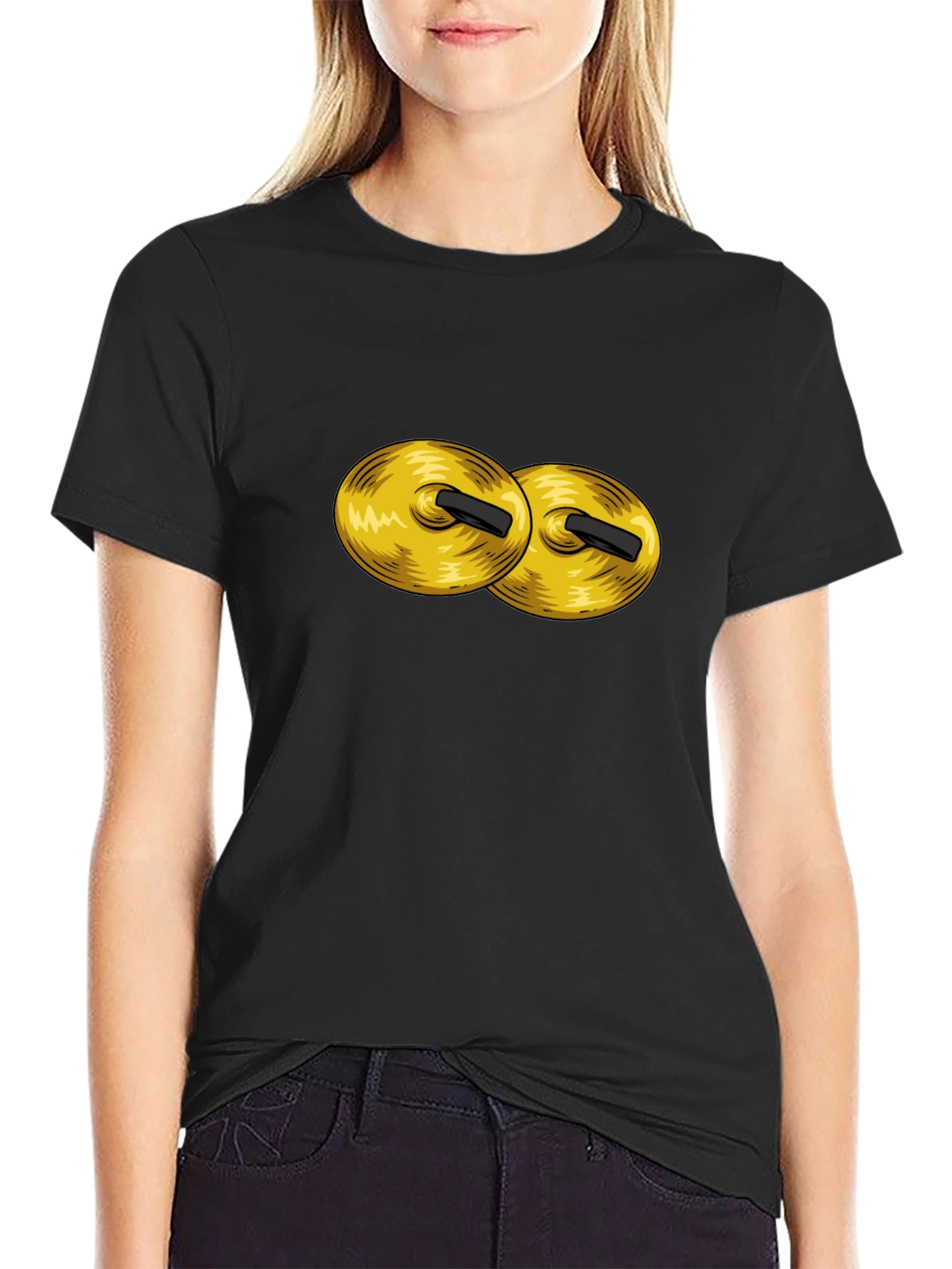 Cymbals Graphic Tee - Black Cotton Crew Neck T-Shirt