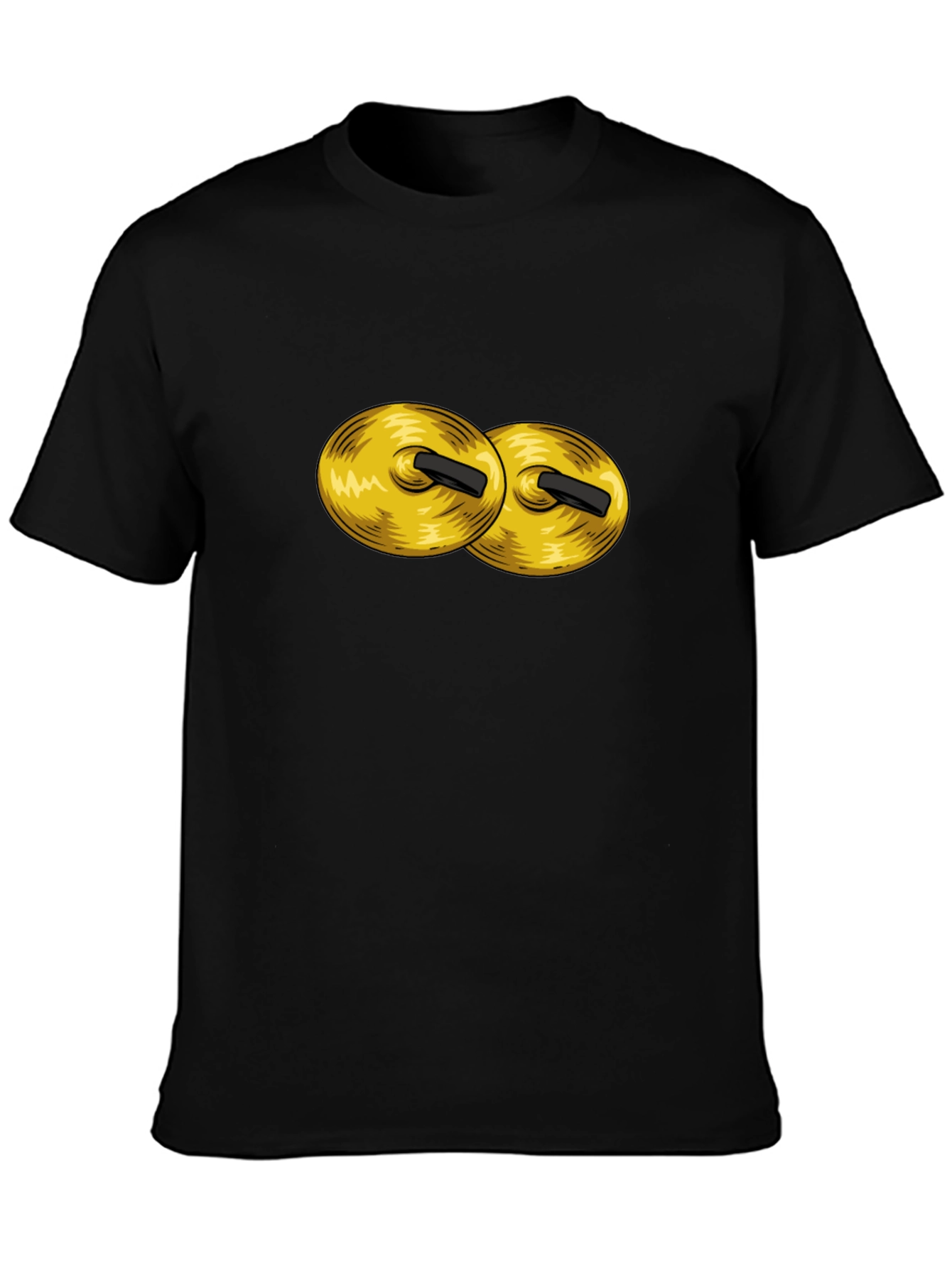 Cymbals Graphic Tee - Black Cotton Crew Neck T-Shirt