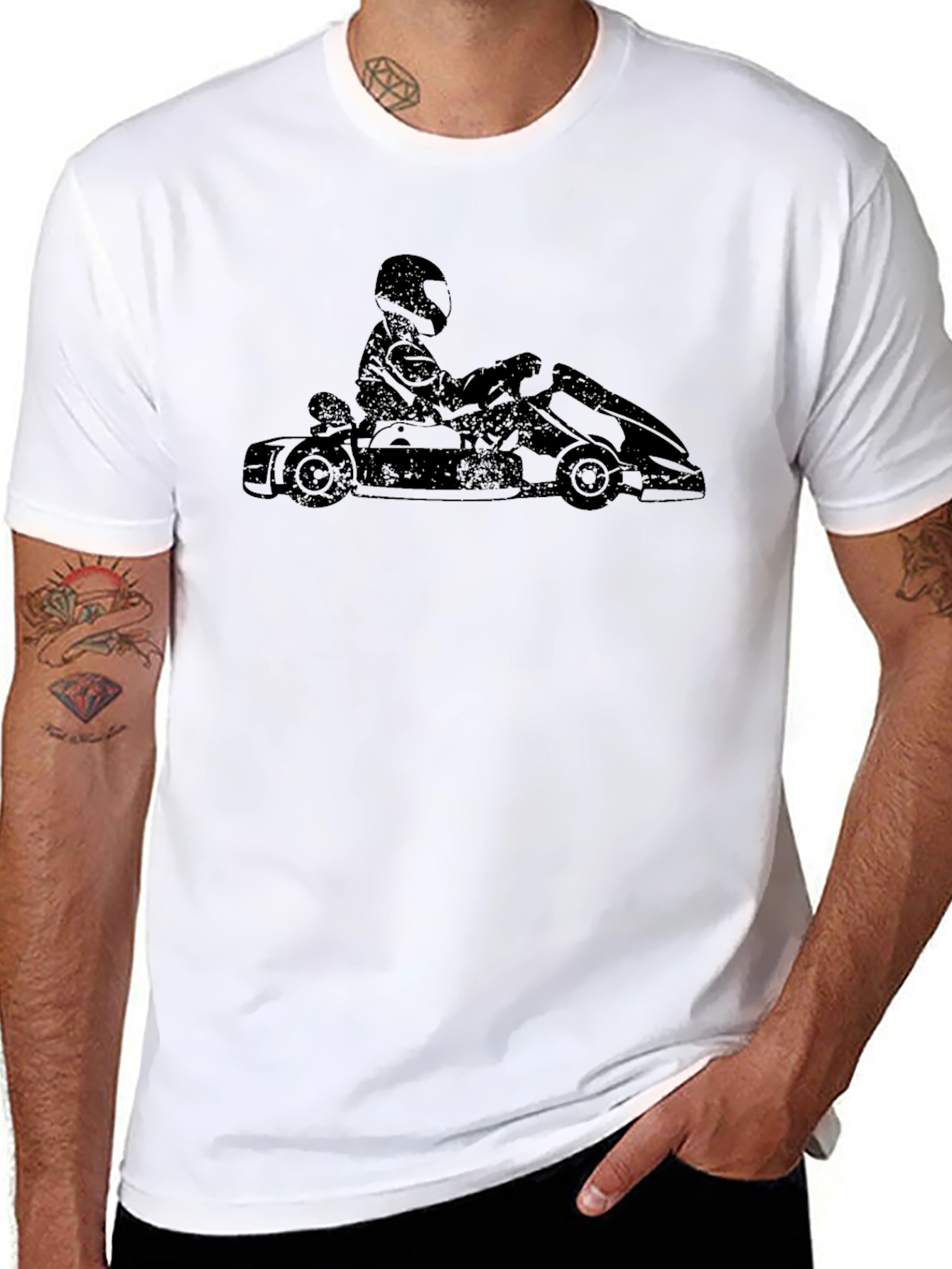 Go Kart Racer Black T-Shirt - Racing Kart Tee