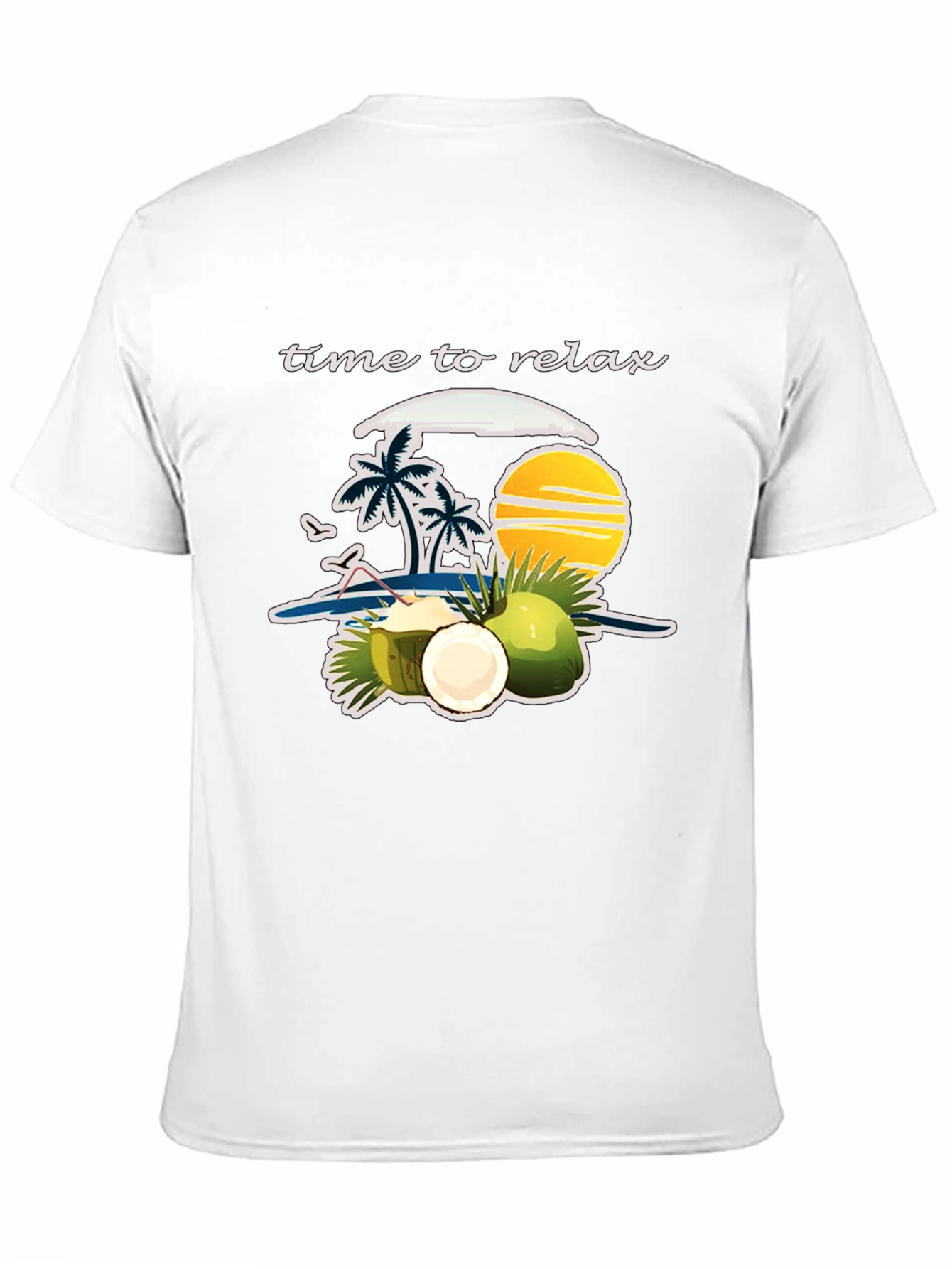 Time to Relax Graphic T-Shirt: Coconut Beach Theme