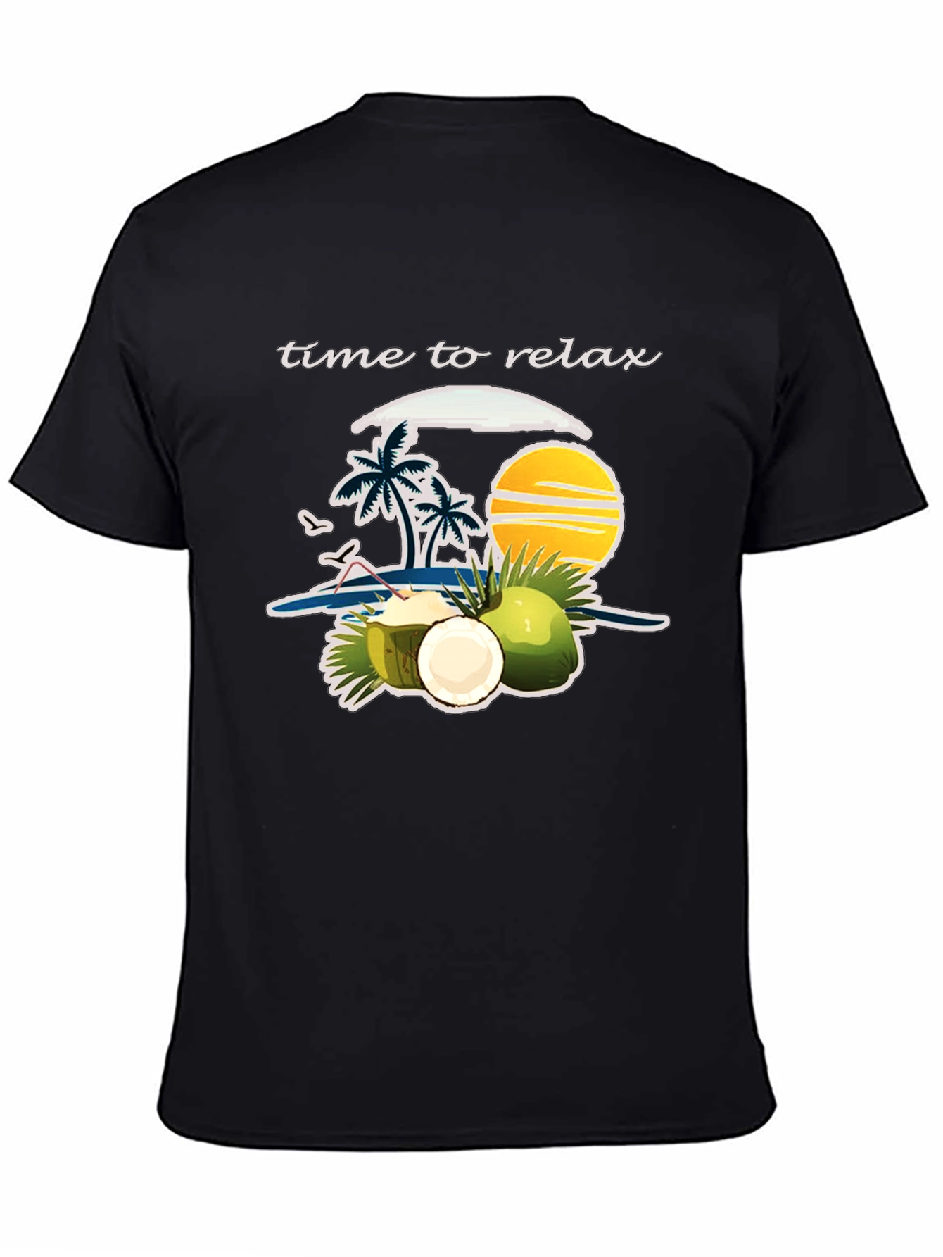 Time to Relax Graphic T-Shirt: Coconut Beach Theme