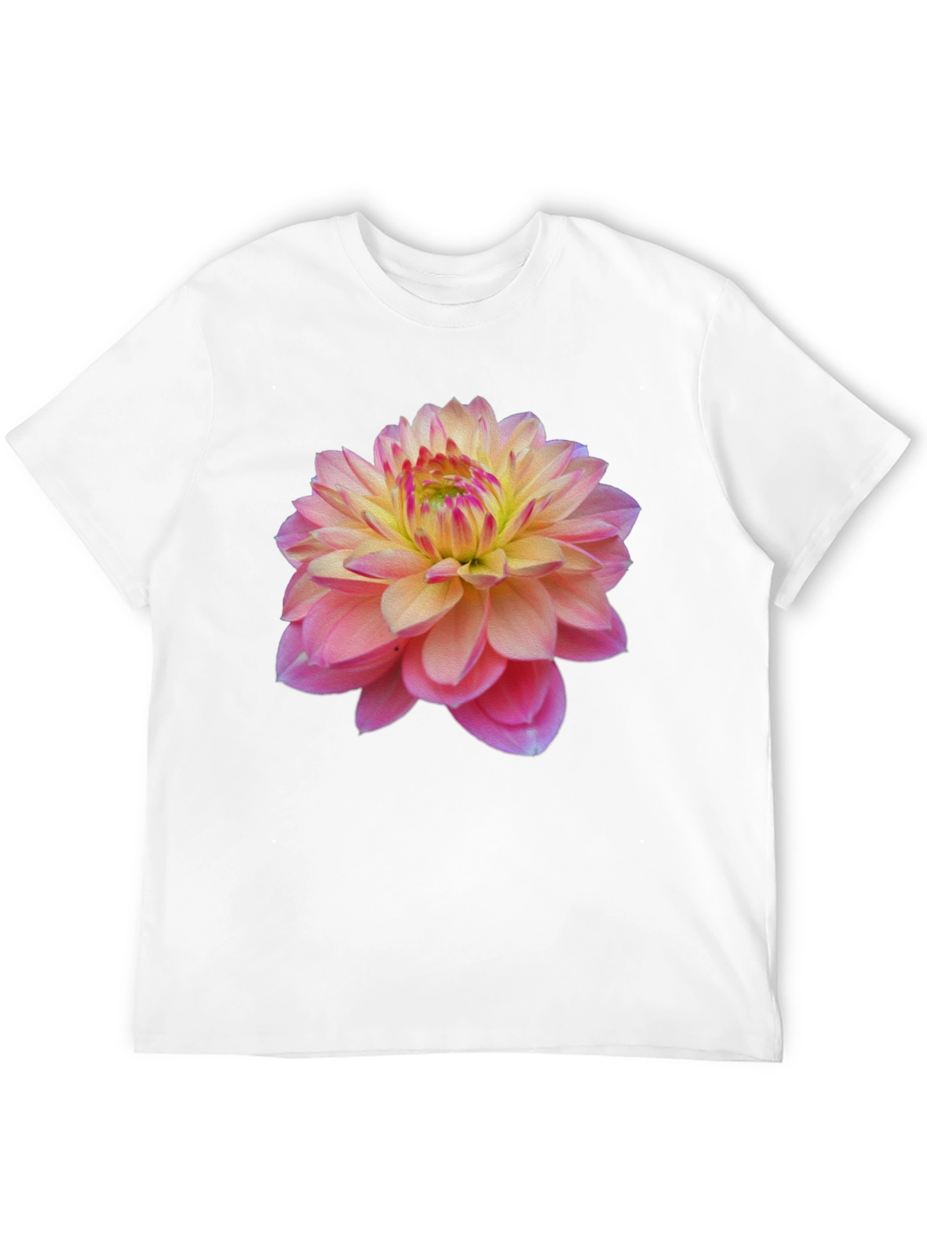 Floral Graphic T-Shirt: Pink Dahlia Blossom