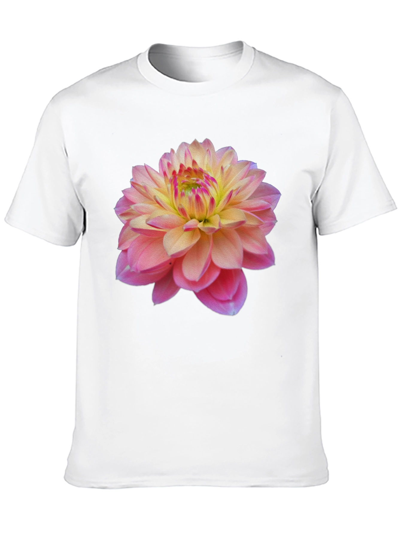 Floral Graphic T-Shirt: Pink Dahlia Blossom