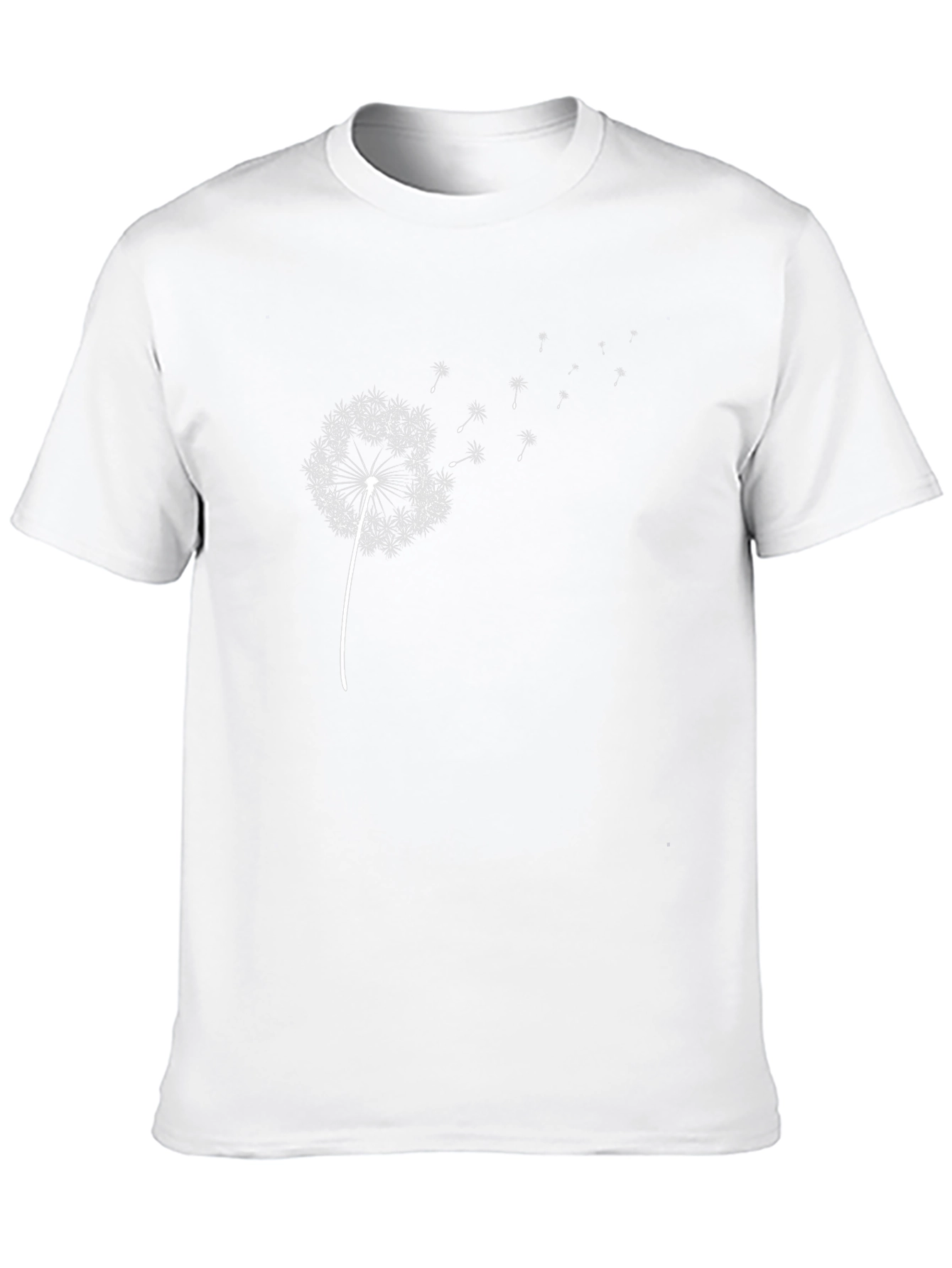 Dandelion Print Black T-Shirt - Casual Wear