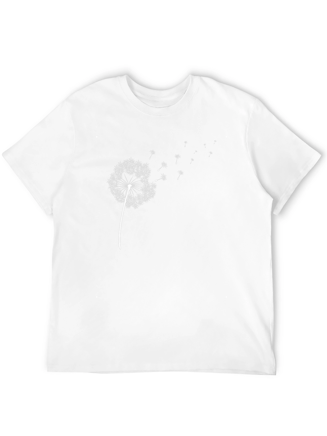 Dandelion Print Black T-Shirt - Casual Wear