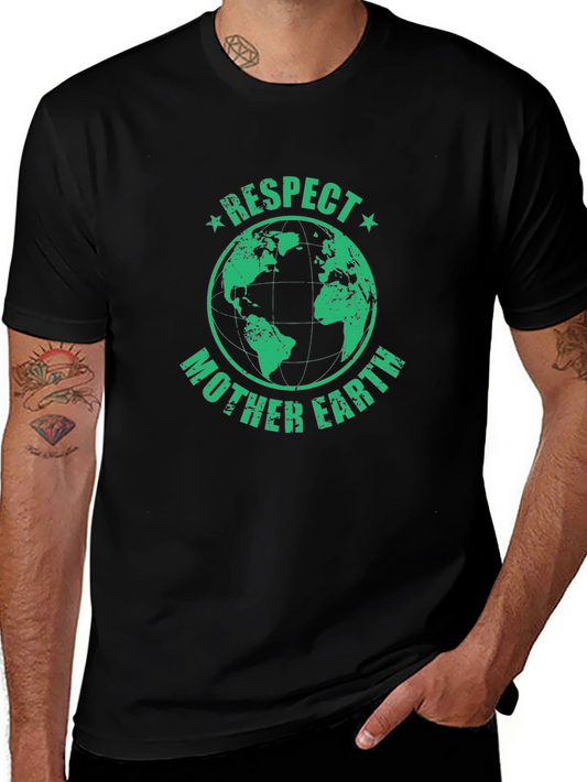 Respect Mother Earth Graphic T-Shirt - Black