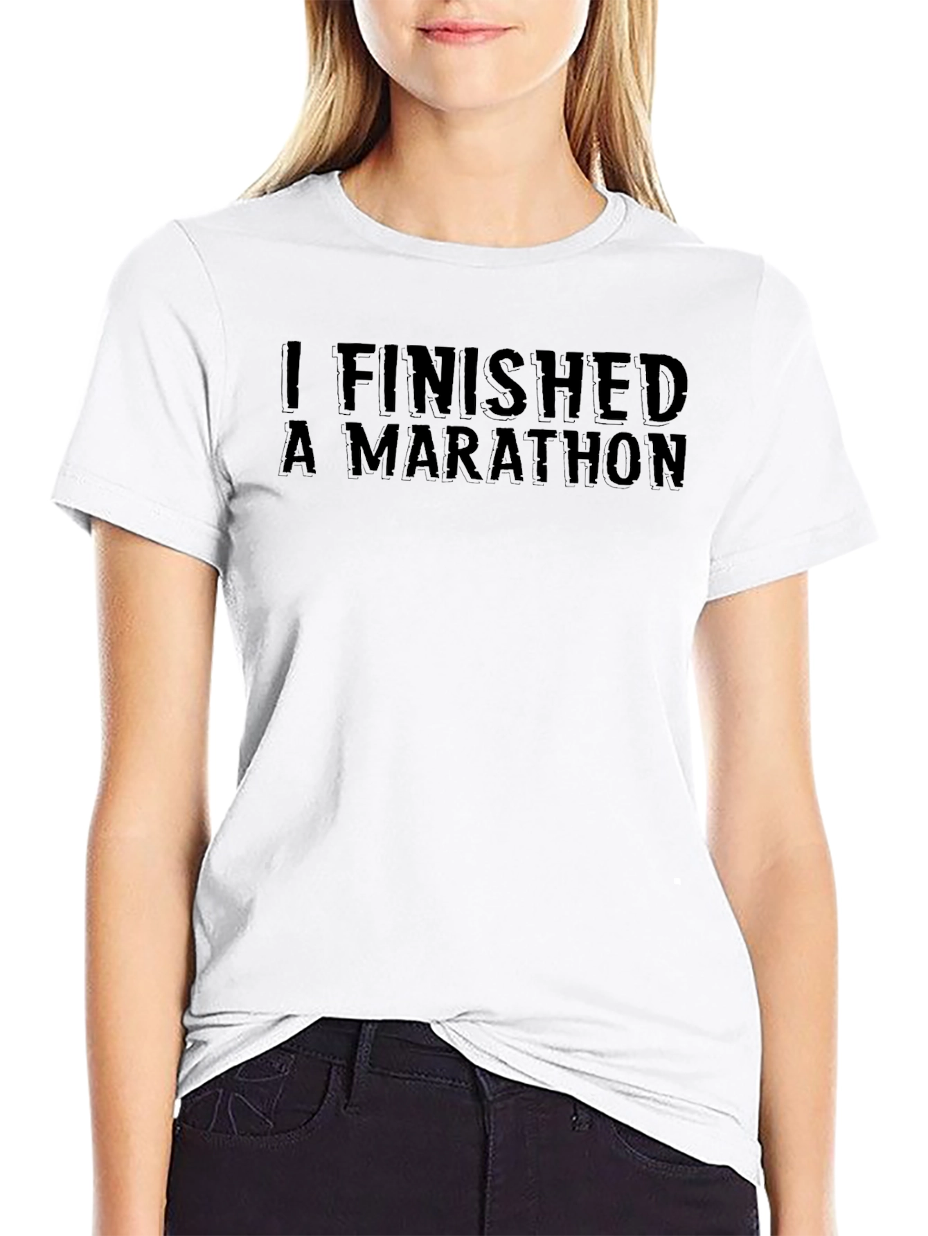I Finished a Marathon Black Graphic Tee