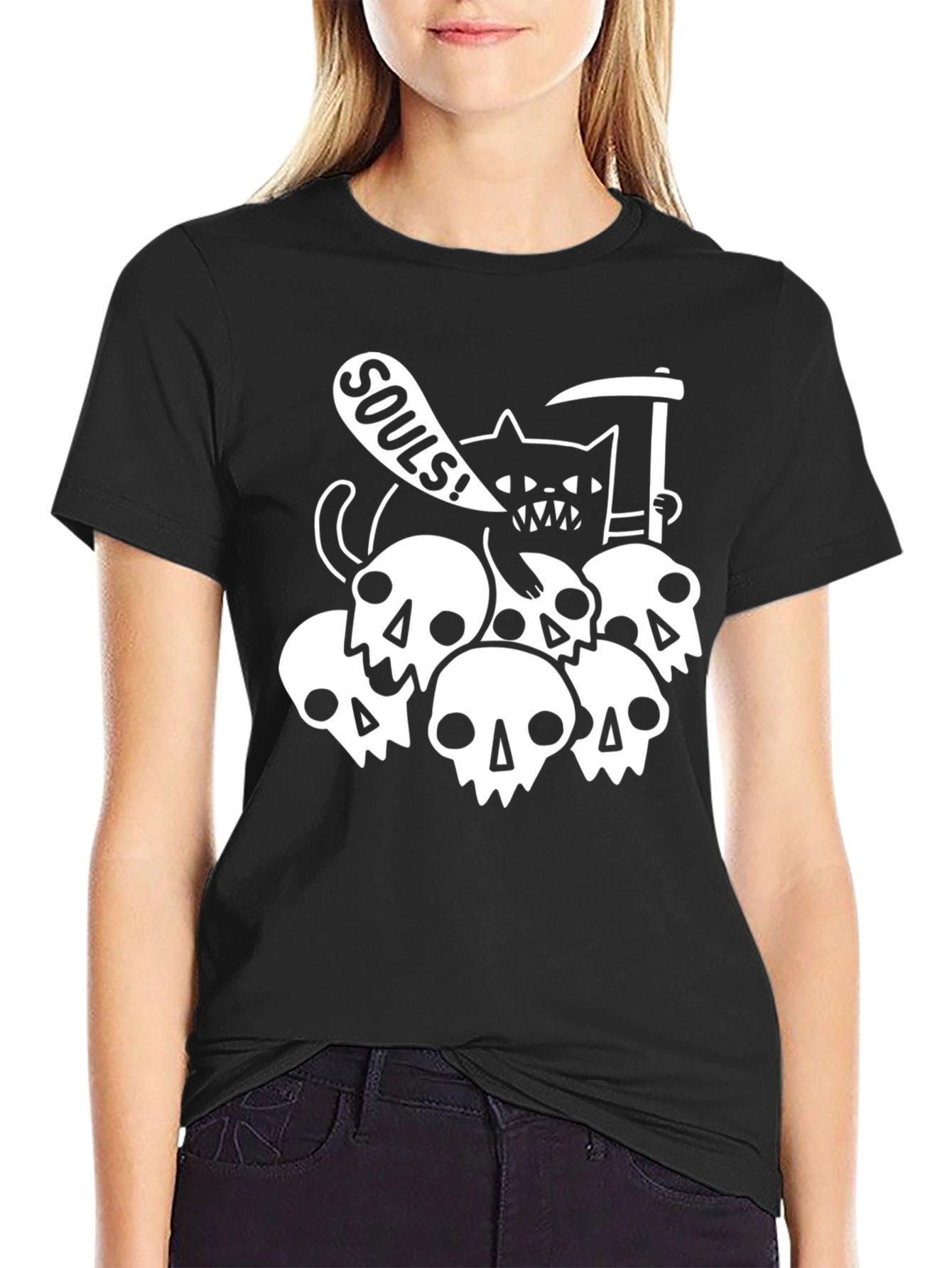 Grim Reaper Cat T-Shirt - Souls
