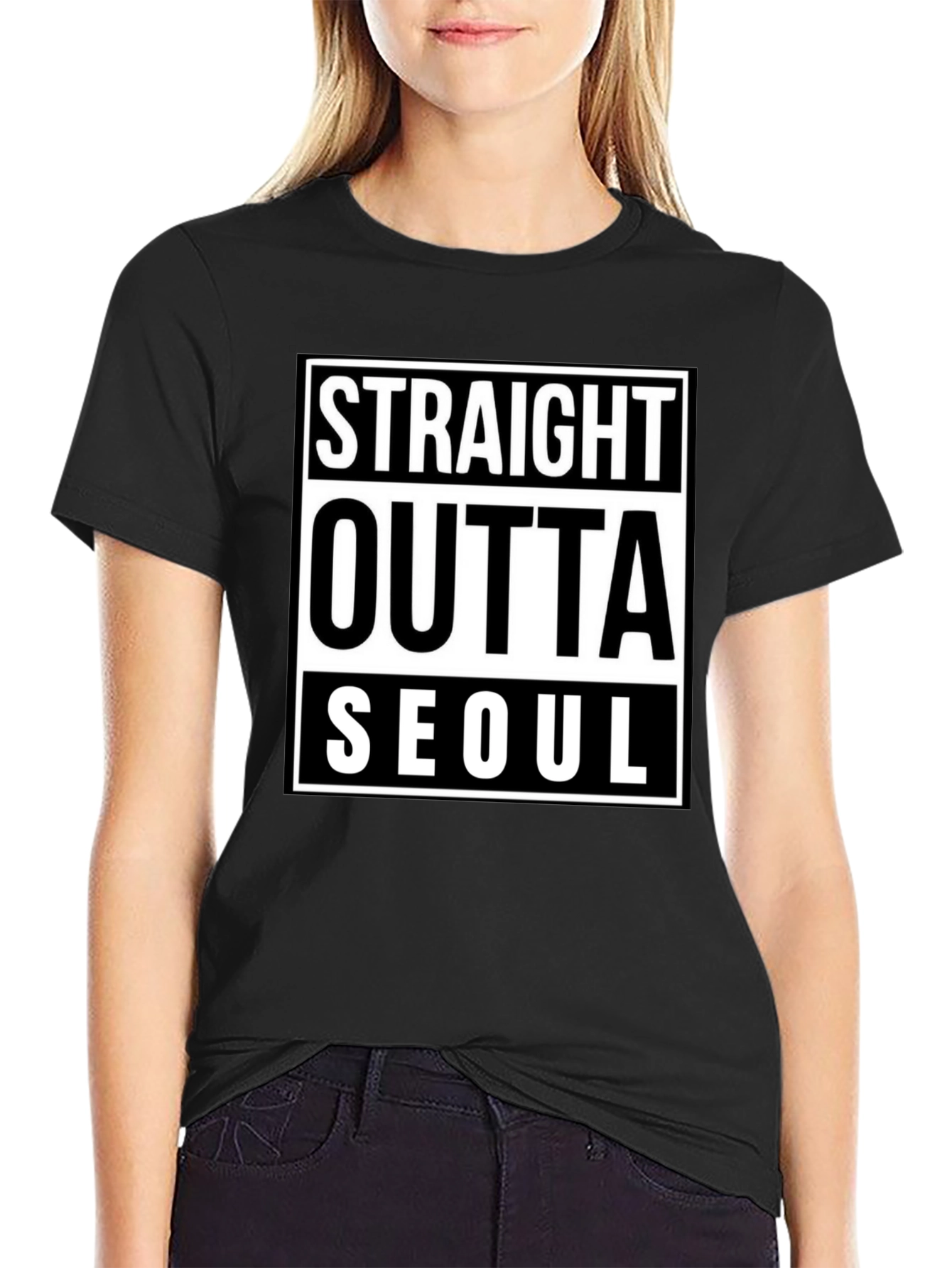 Straight Outta Seoul Black T-Shirt
