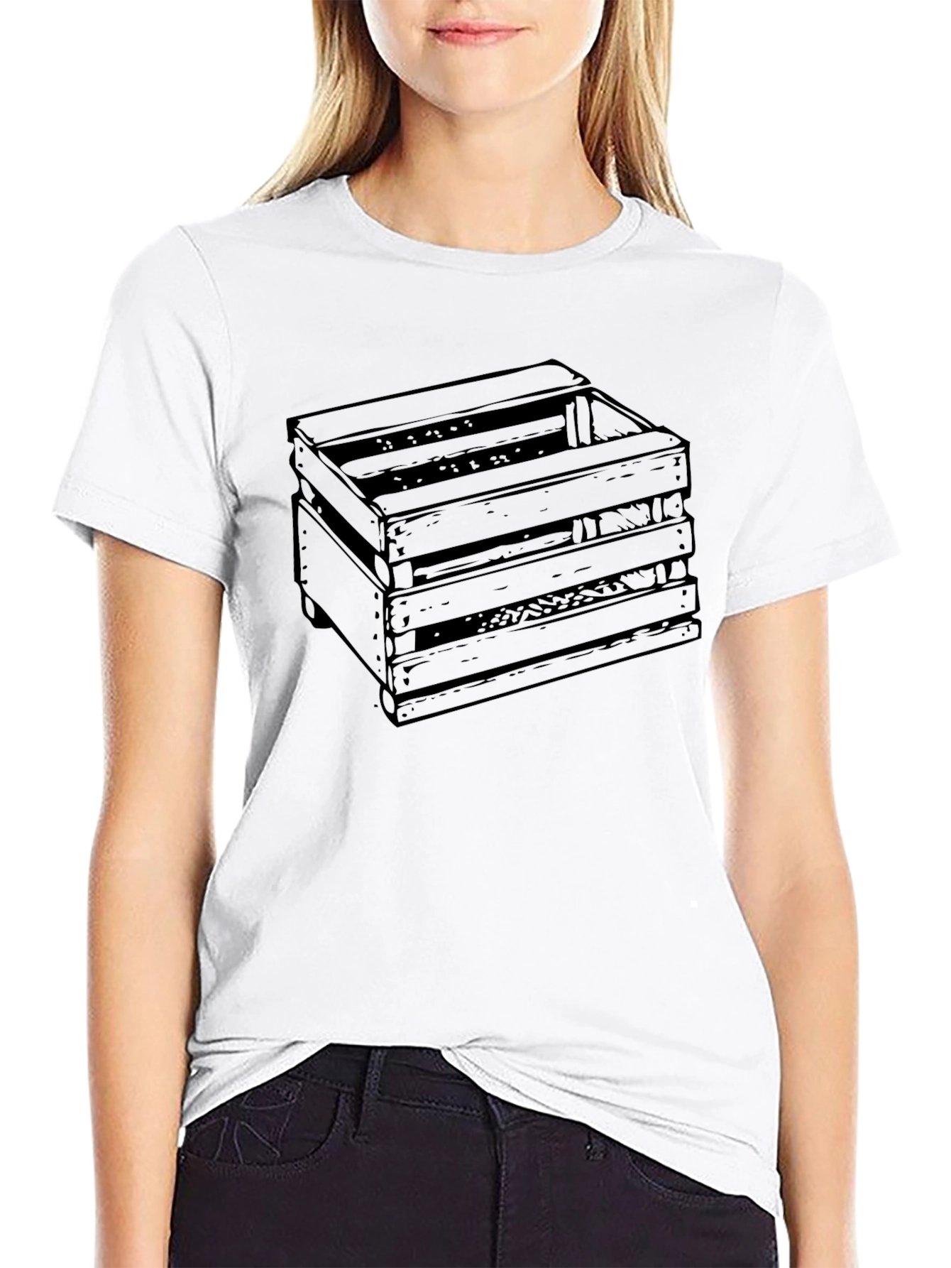 Wooden Crate Graphic Tee - Modern Style