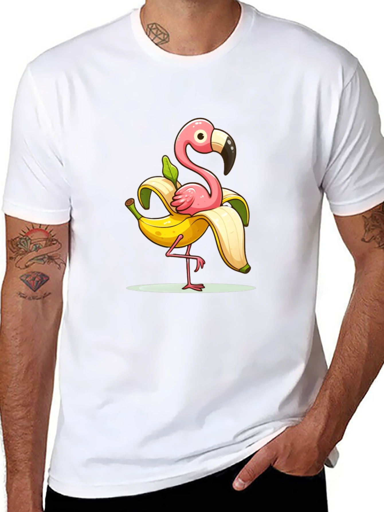Funny Flamingo Banana T-Shirt