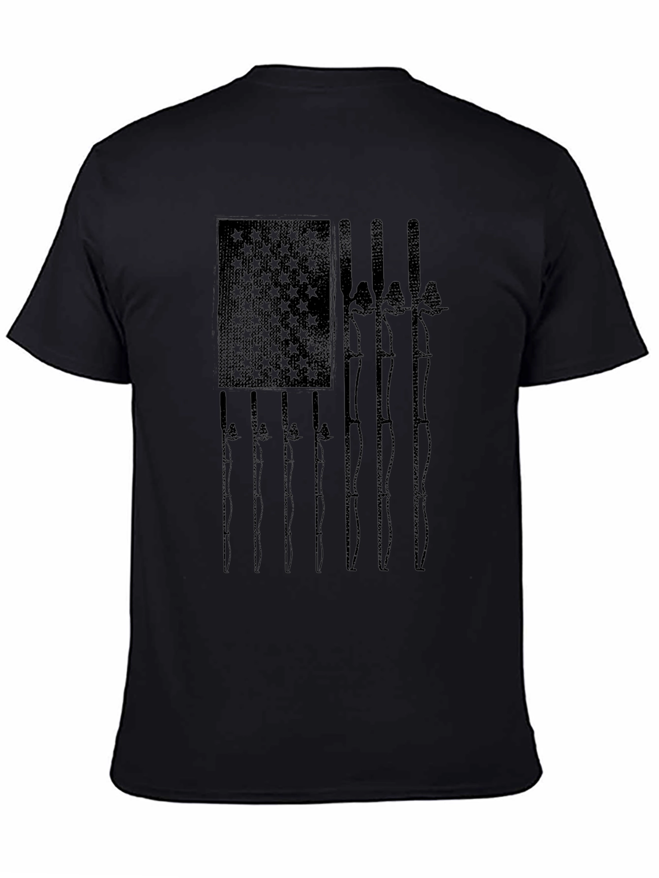 American Flag Fishing Rods Graphic T-Shirt