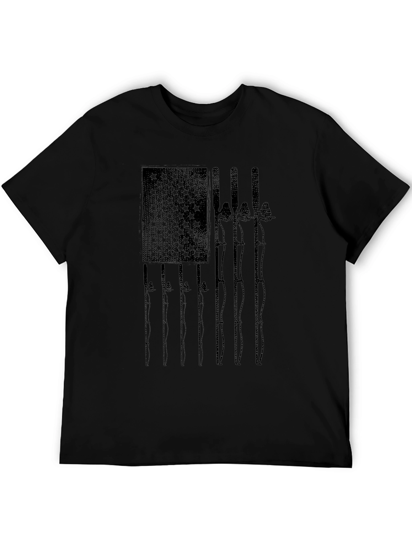 American Flag Fishing Rods Graphic T-Shirt
